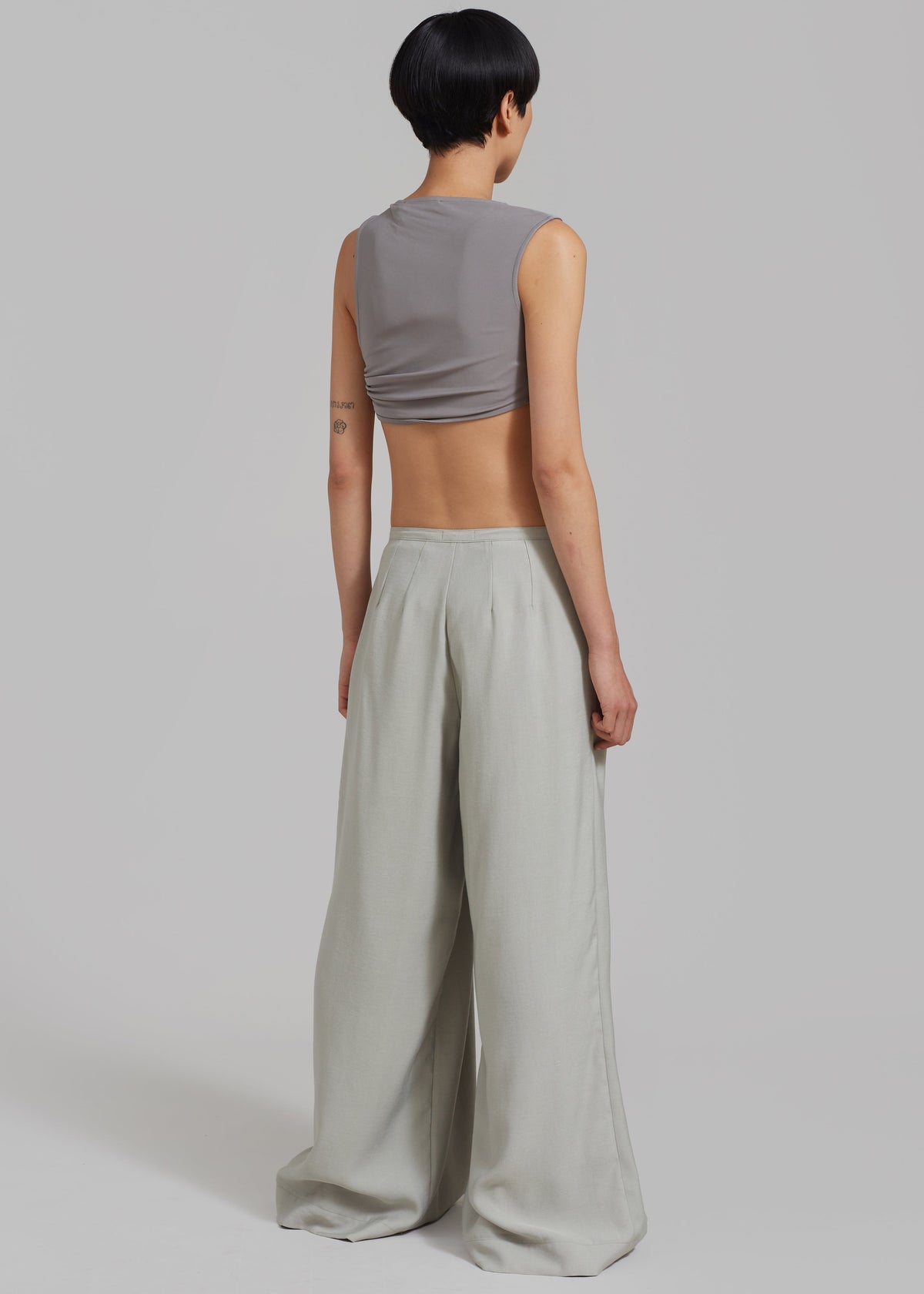 Sloane Wide Leg Trousers - Grey - 13
