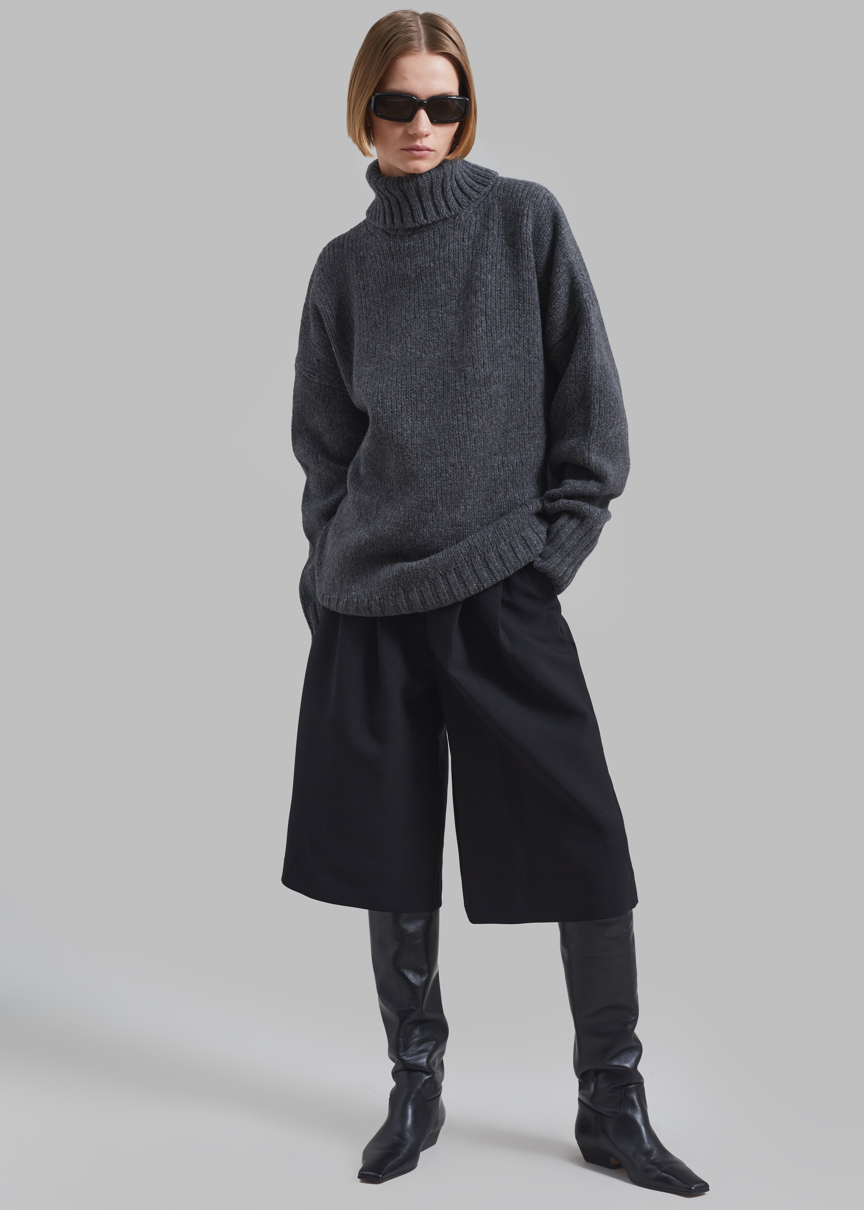 Sportmax Premier Knitted Sweater Dress - Dark Grey - 3