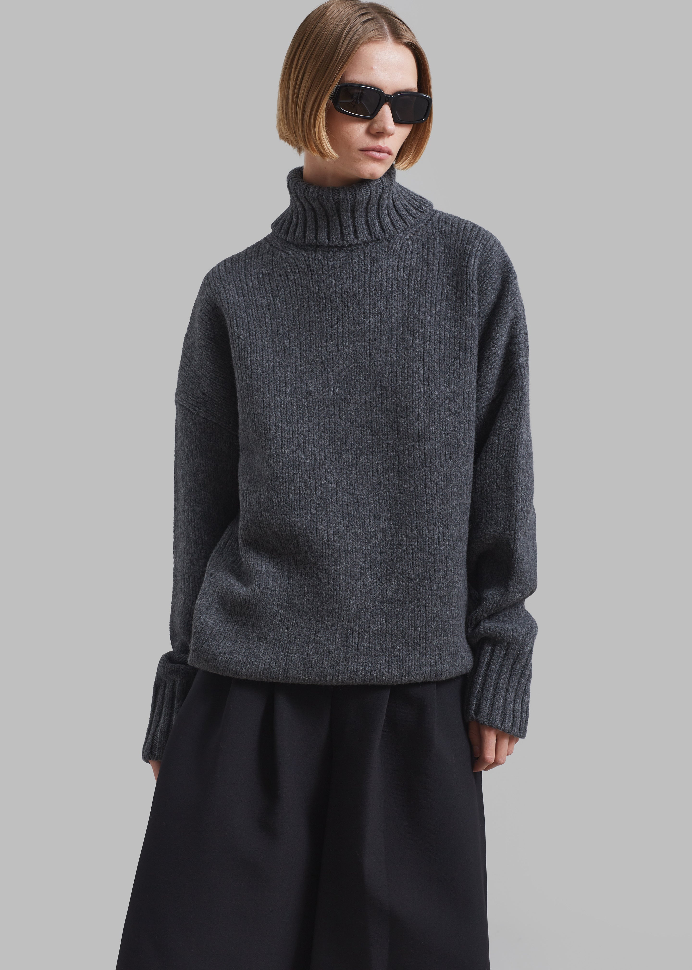 Sportmax Premier Knitted Sweater Dress - Dark Grey - 5