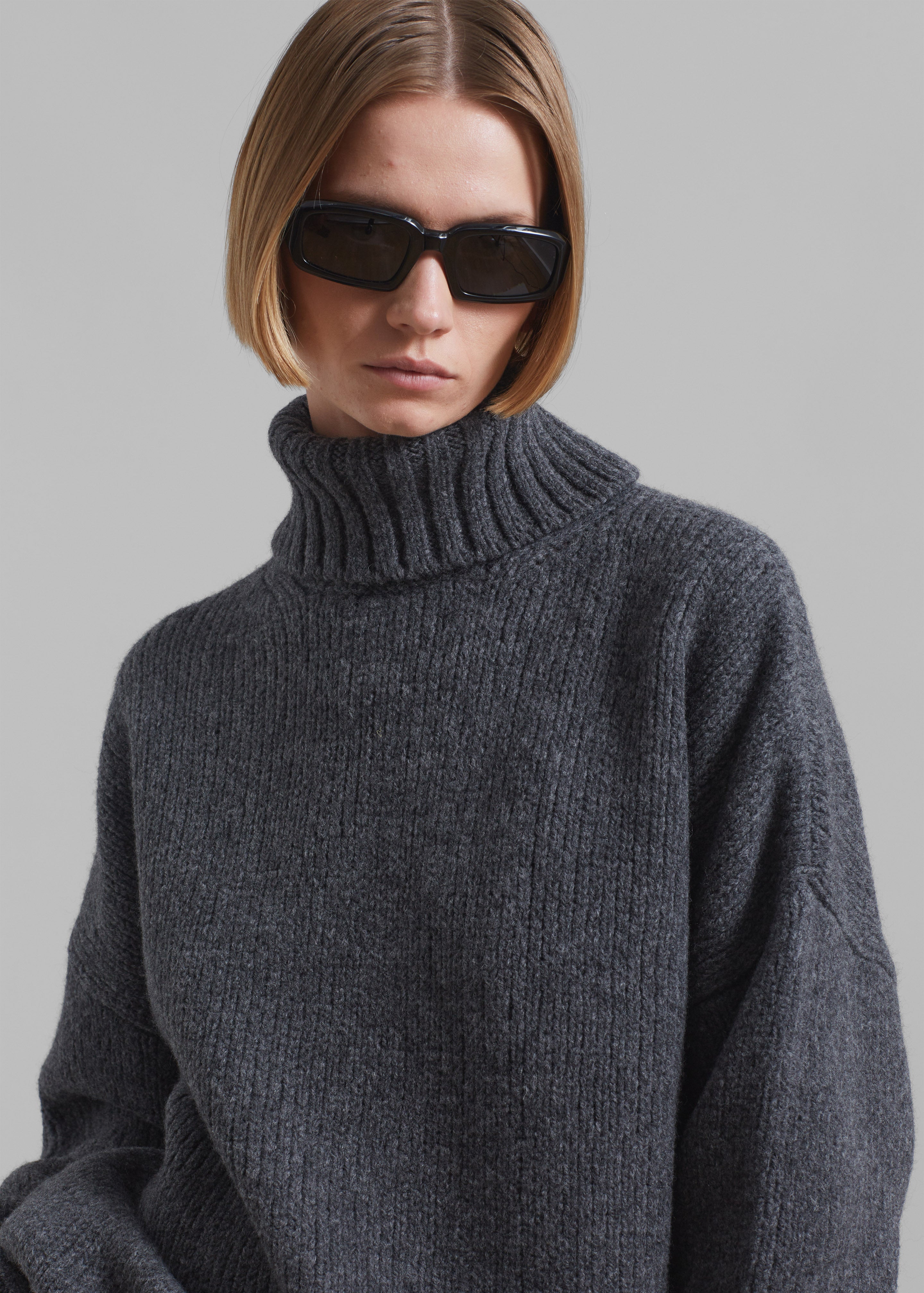 Sportmax Premier Knitted Sweater Dress - Dark Grey - 4