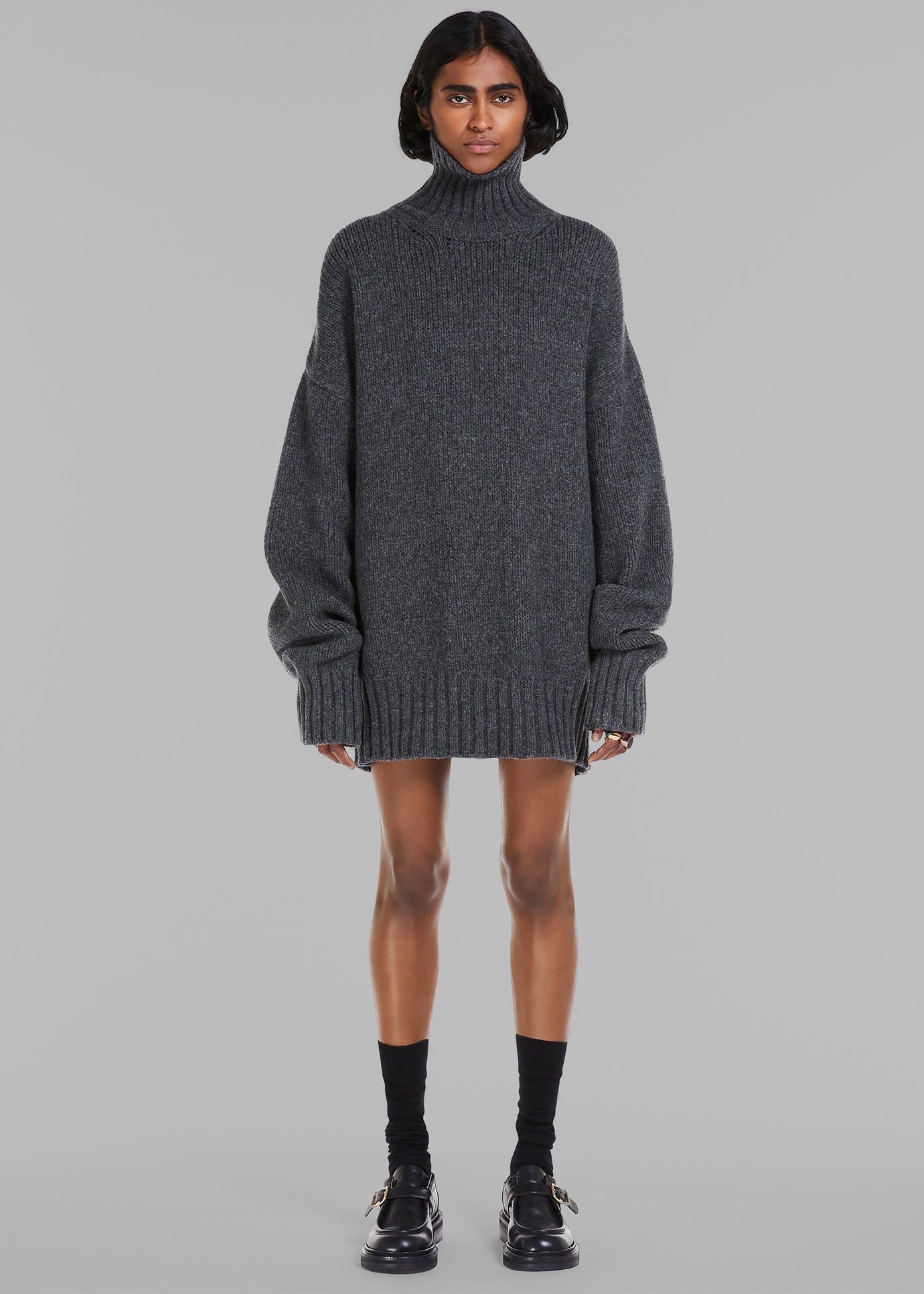 Sportmax Premier Knitted Sweater Dress - Dark Grey - 1