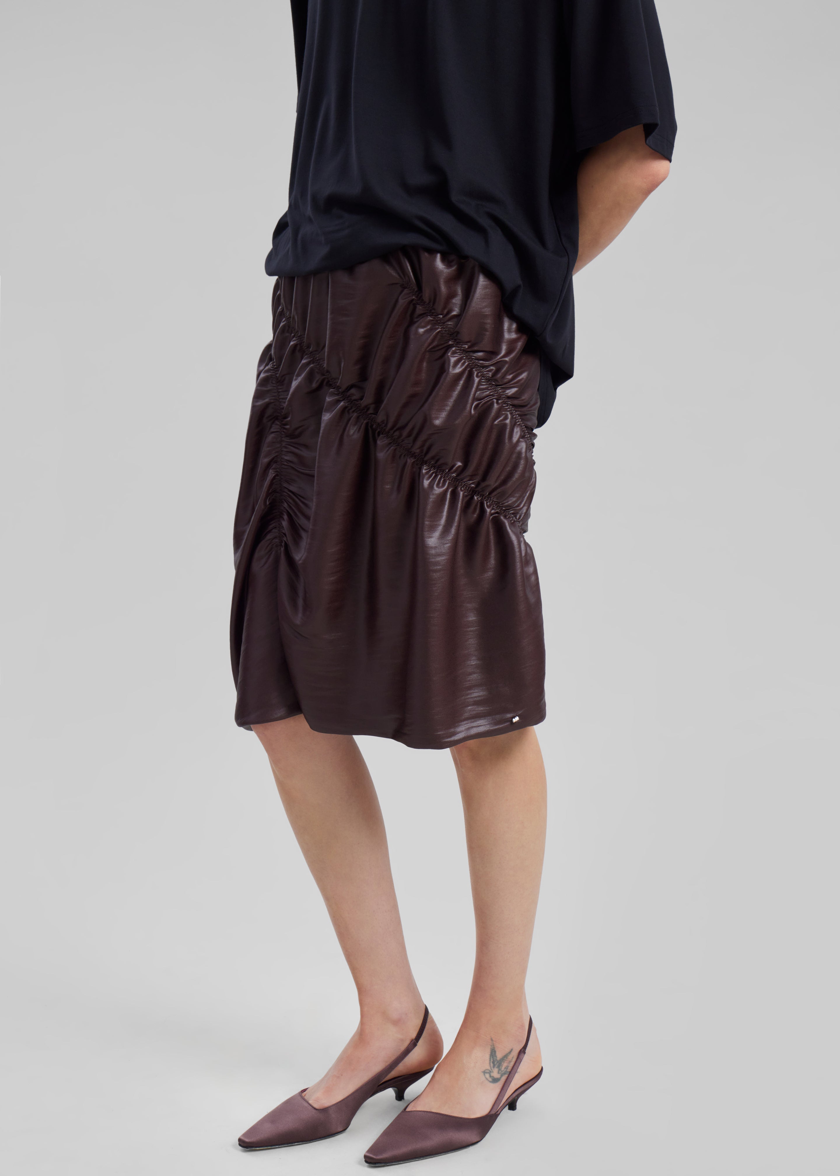 Sportmax Ridente Skirt - Dark Brown - 2