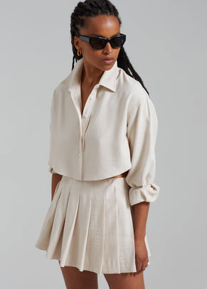 Steffi Cropped Shirt - Beige