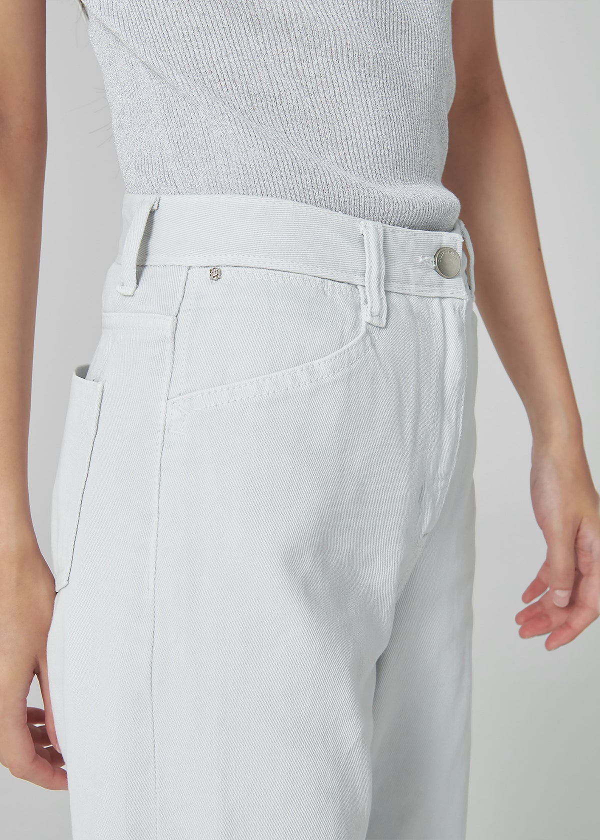 Low Classic Straight Fit Jeans - White Grey - 2