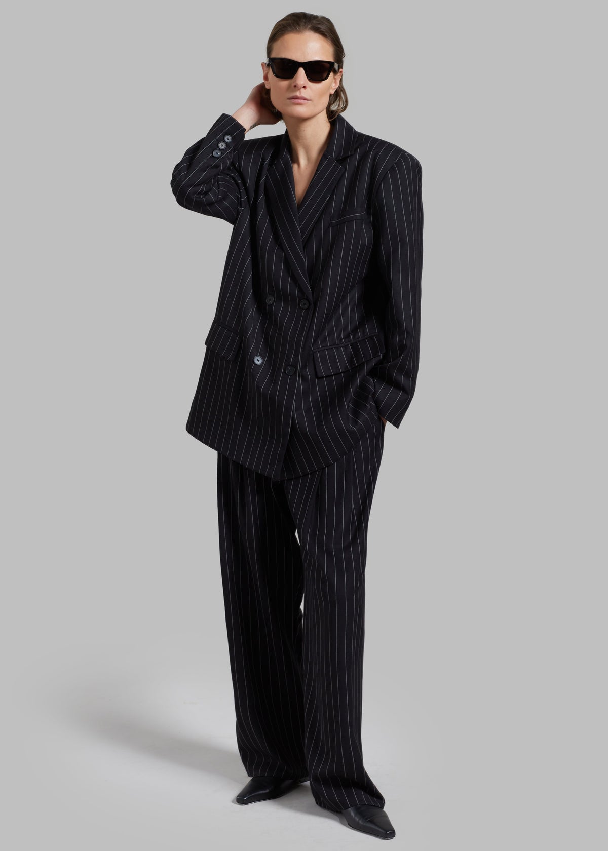 Sybil Blazer - Black Pinstripe - 7