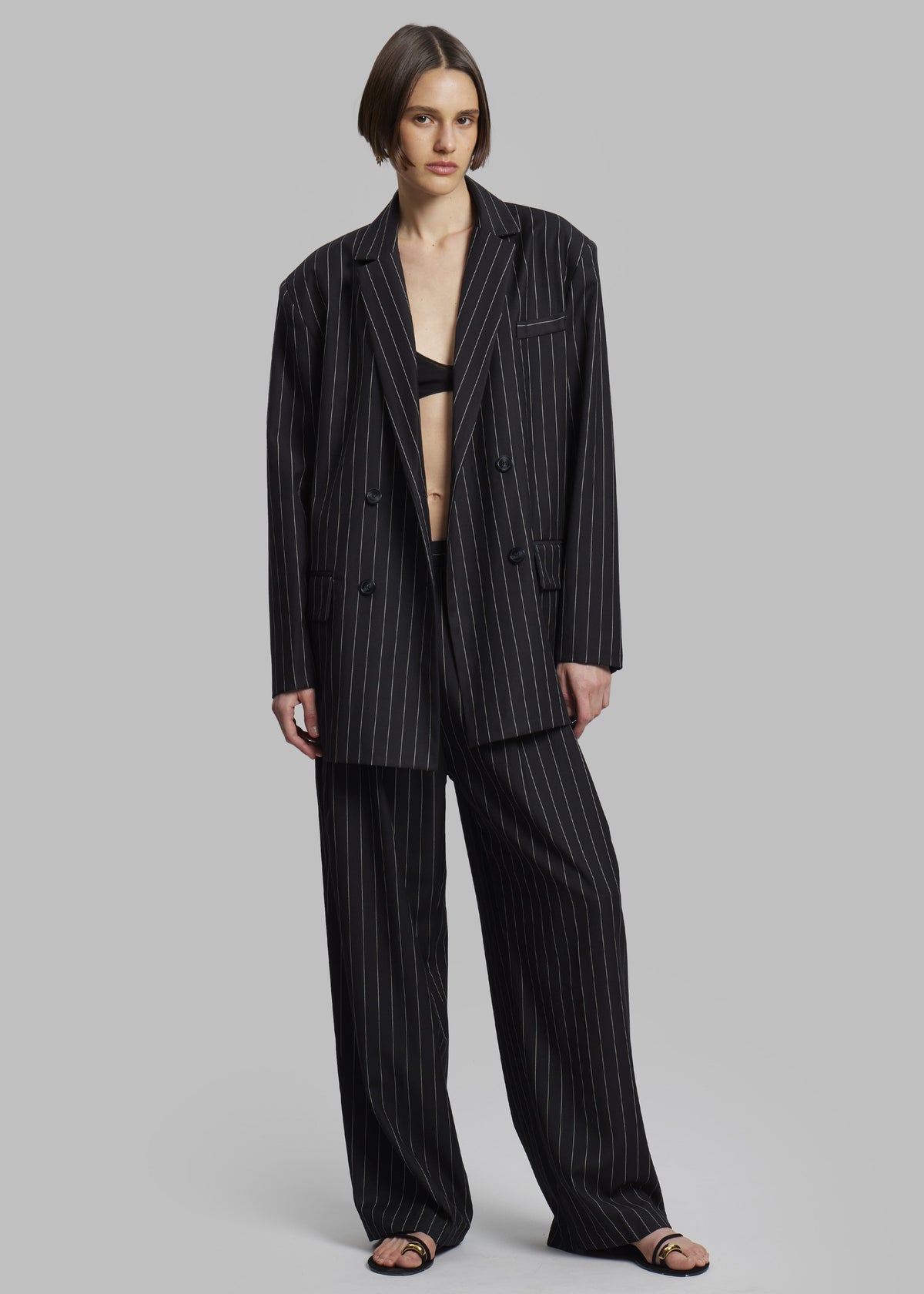 Sybil Blazer - Black Pinstripe - 6