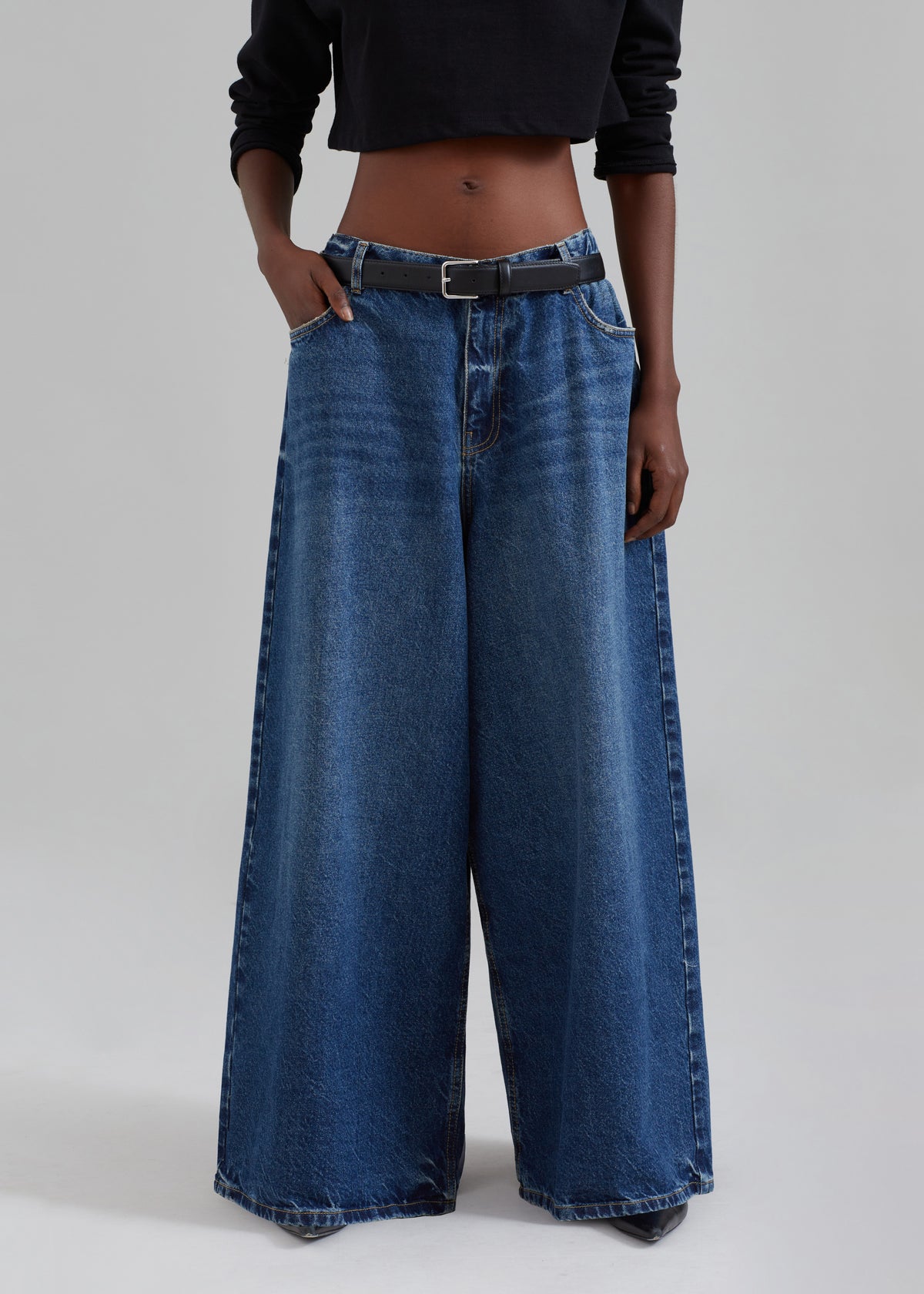 Sasha Wide Leg Jeans - Dark Blue - 4