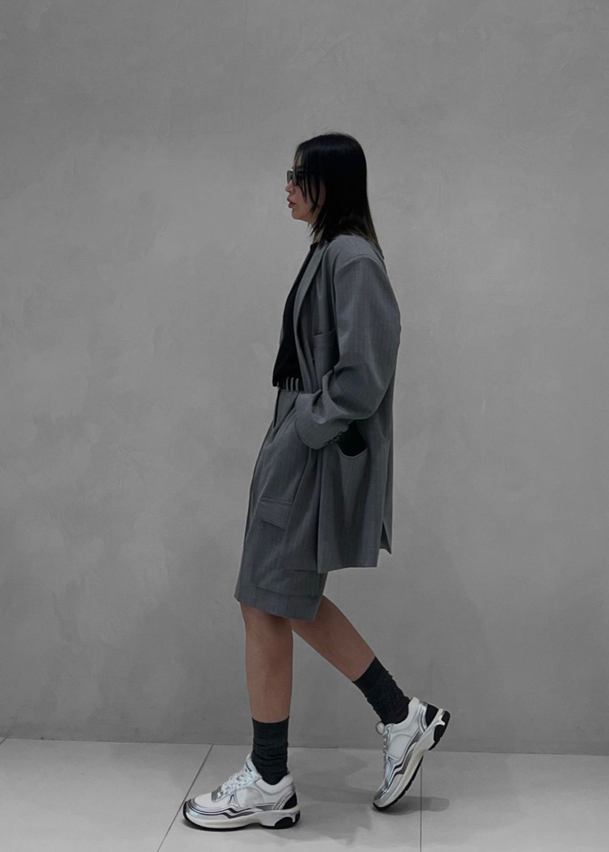 Omoka Blazer - Grey Pinstripe - 7