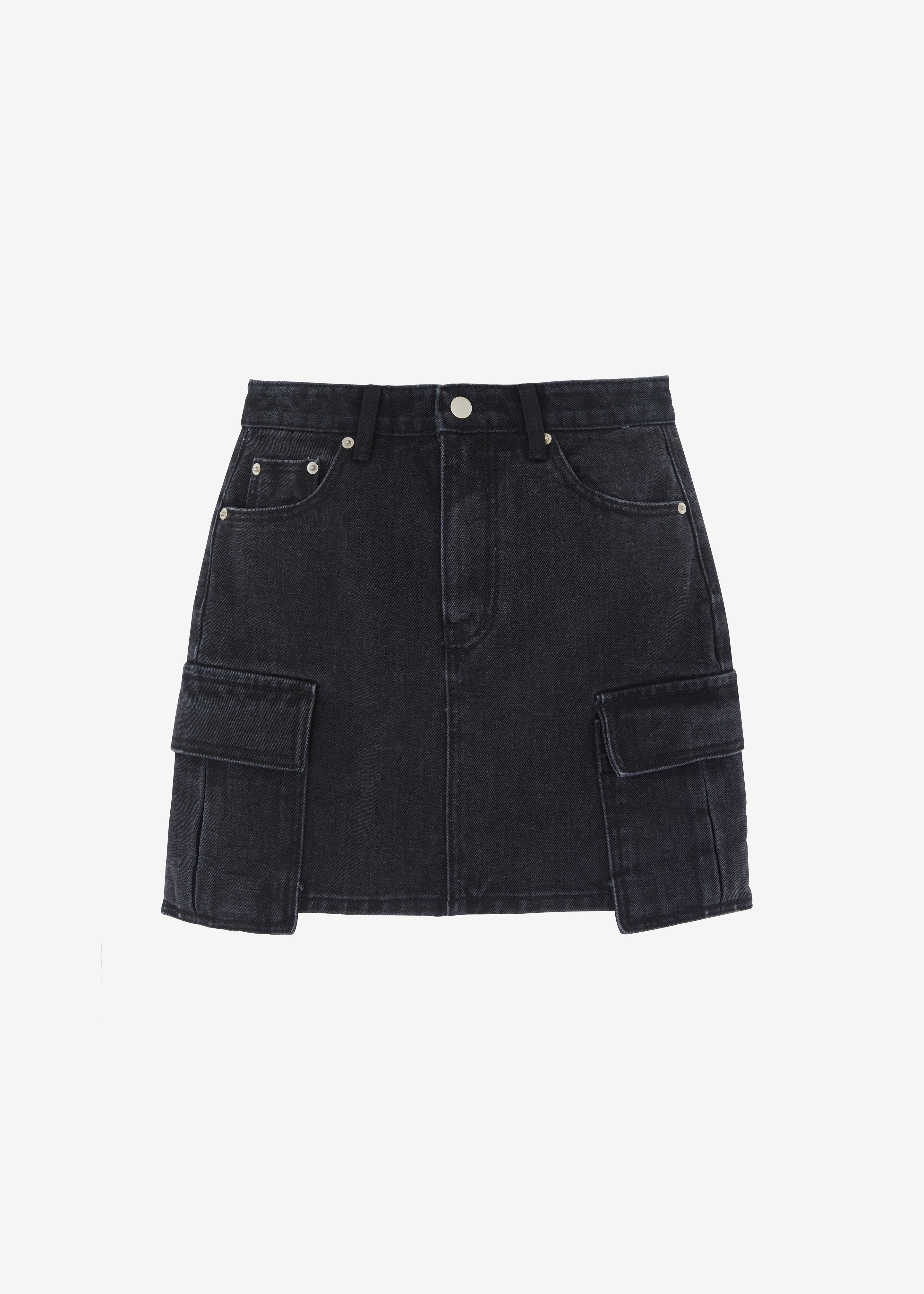 Black denim outlet cargo skirt