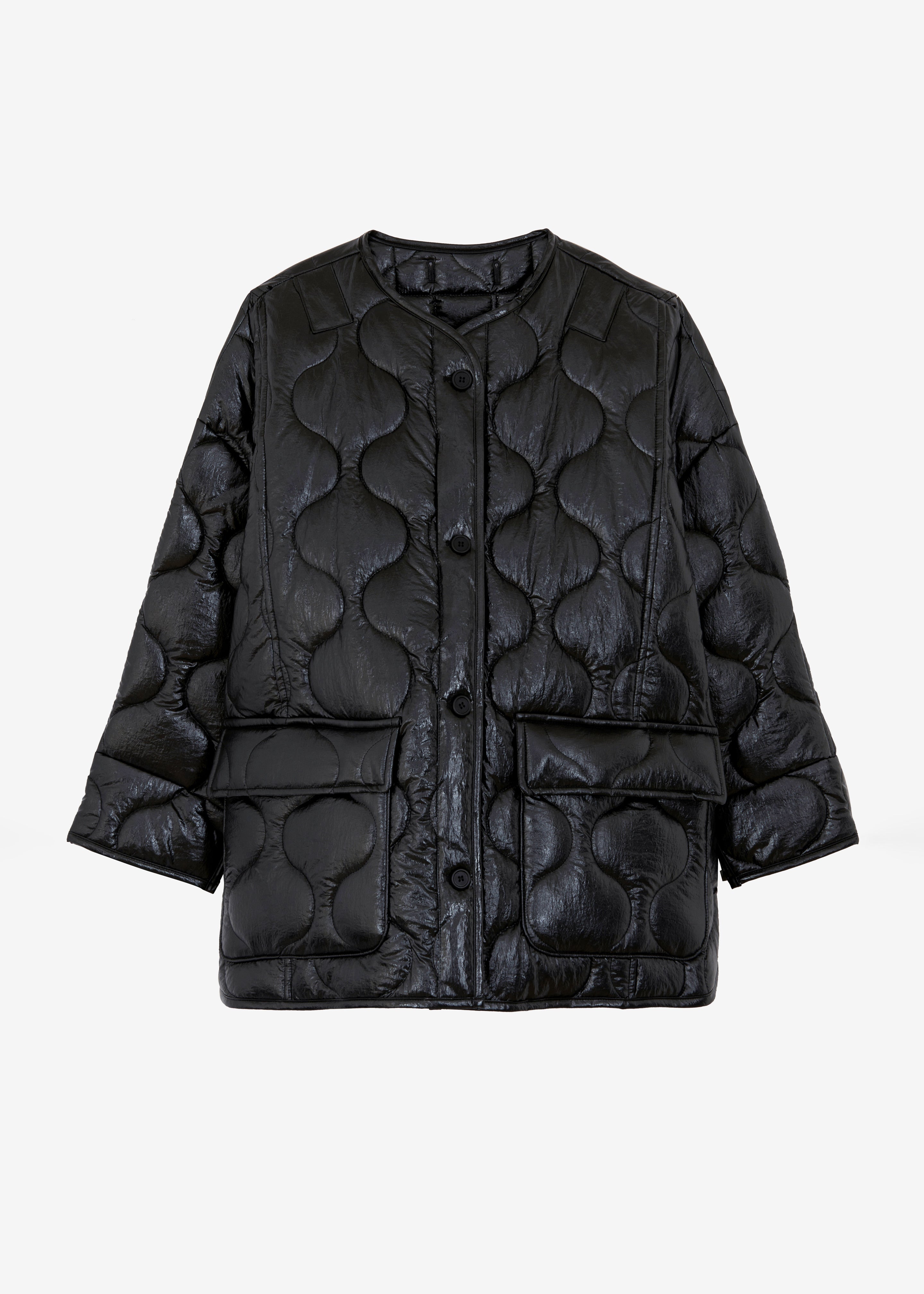 Teddy Quilted Jacket - Glossy Black – Frankie Shop Europe