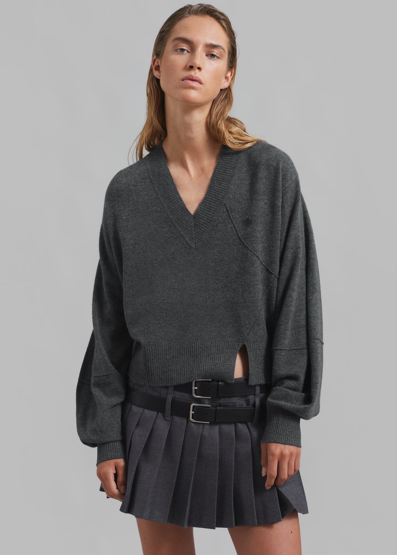 The Garment Como Man Sweater - Grey Melange