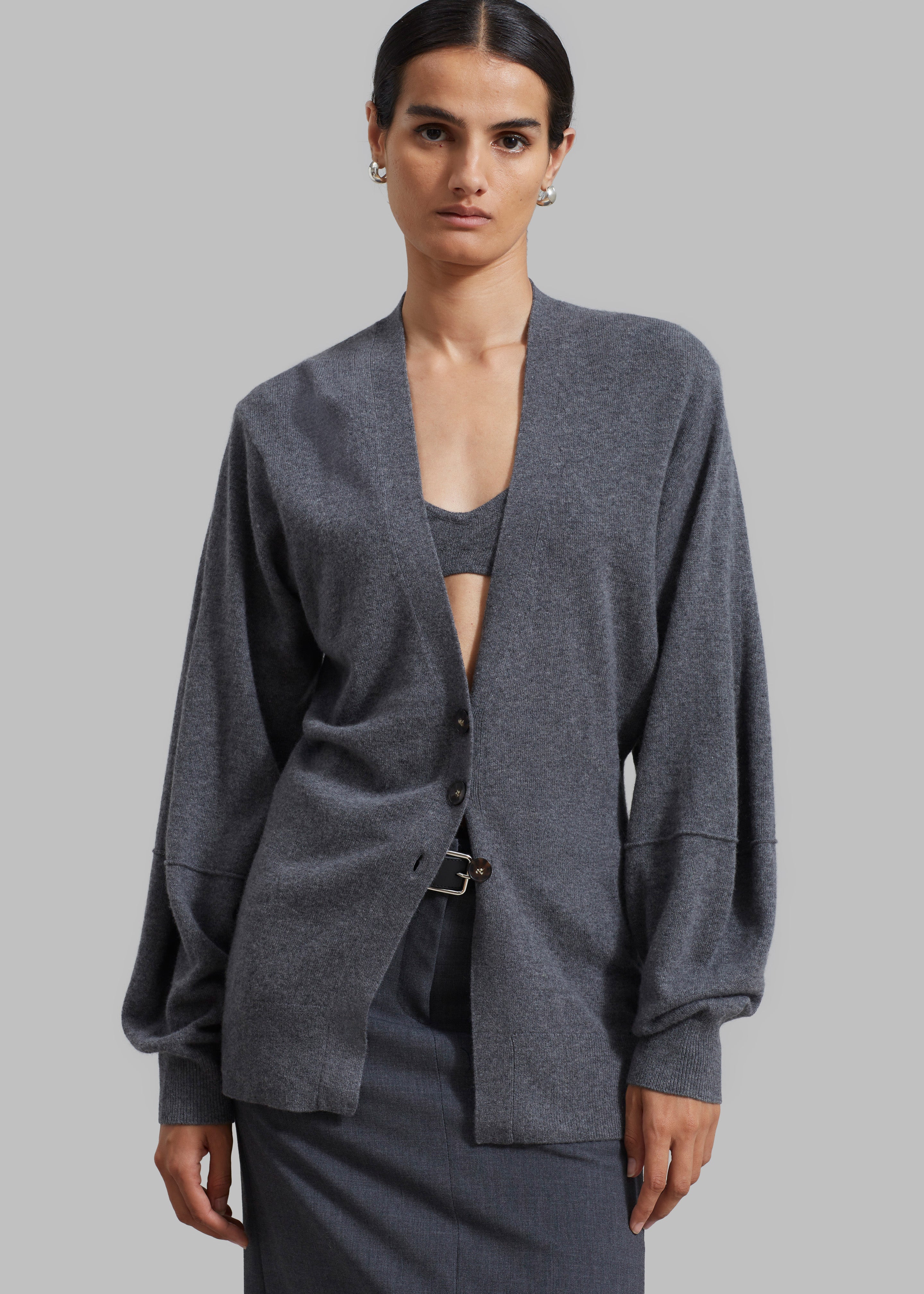The Garment Como Sleeve Cardigan - Grey Melange - 2
