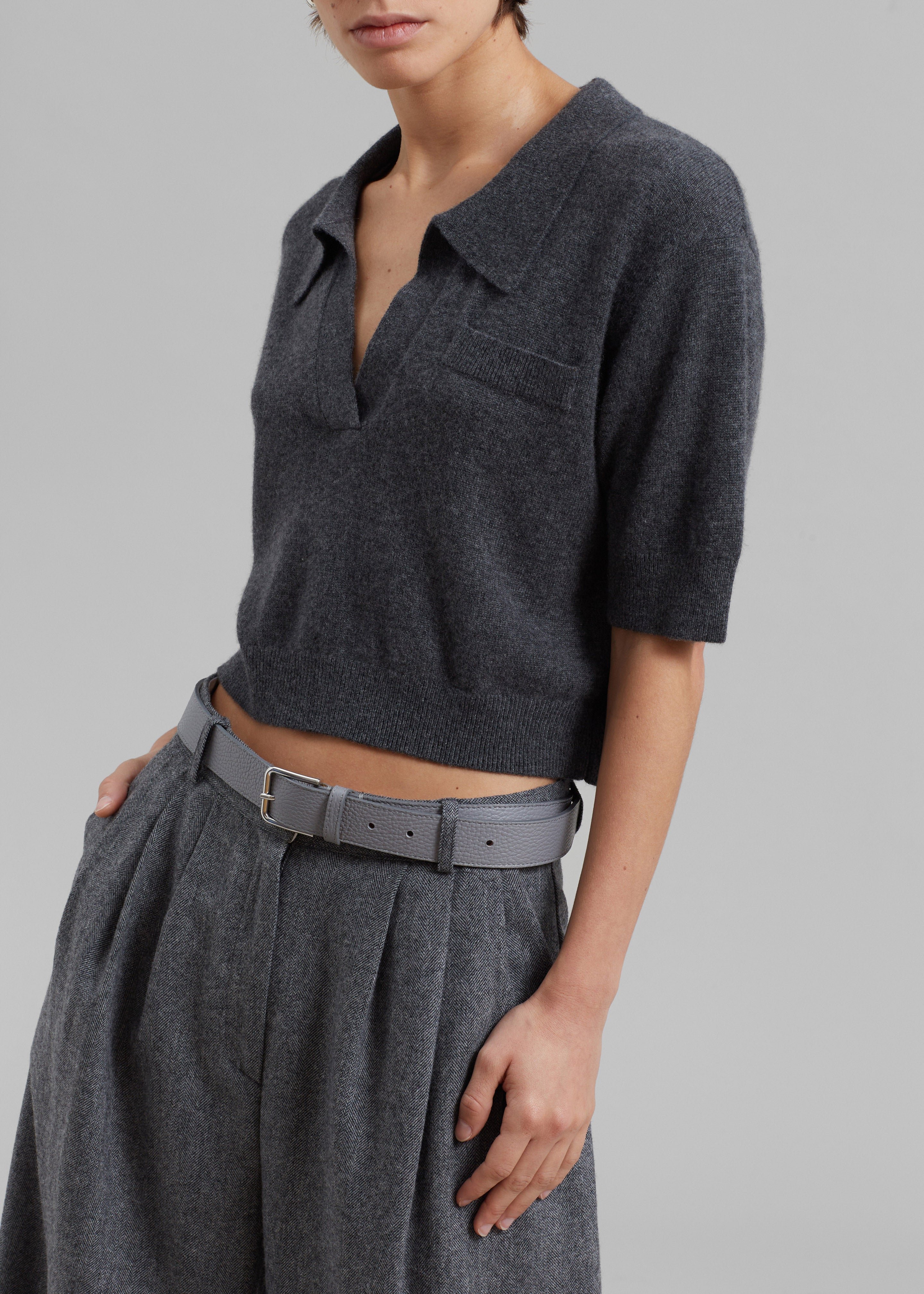 The Garment Piemonte Cropped Sweater - Grey Melange - 2