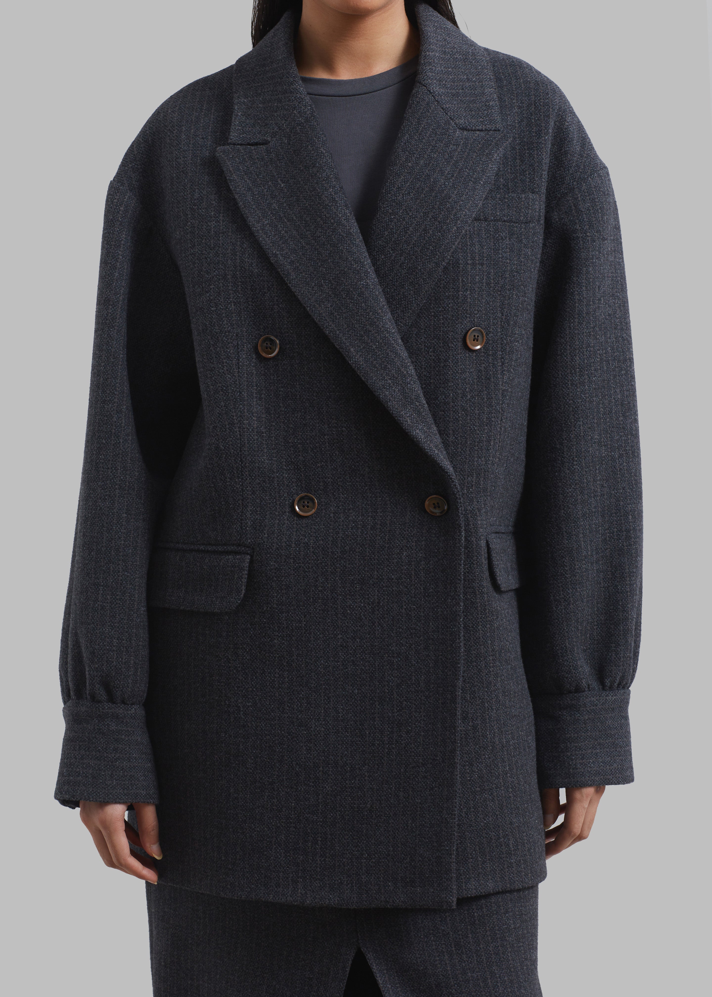 The Garment Porto Jacket - Pinstriped Grey Melange - 4