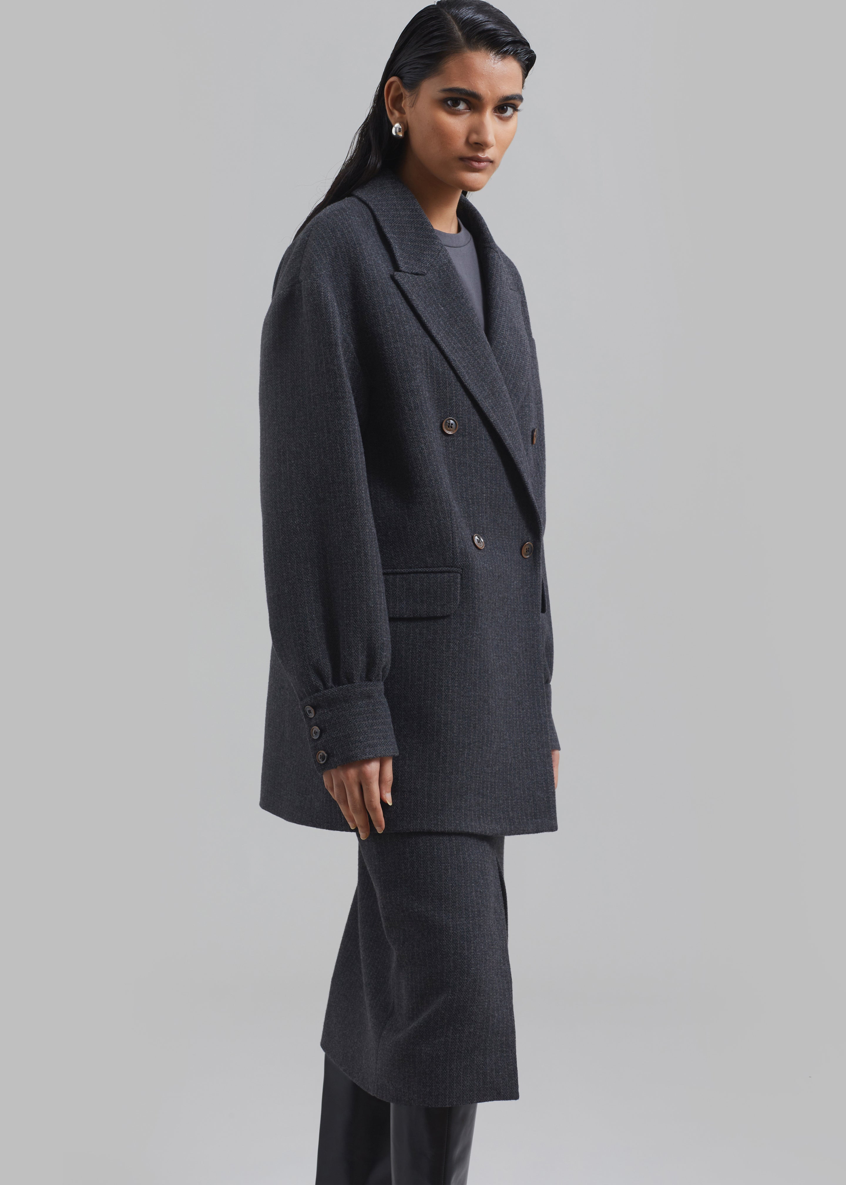 The Garment Porto Jacket - Pinstriped Grey Melange - 6