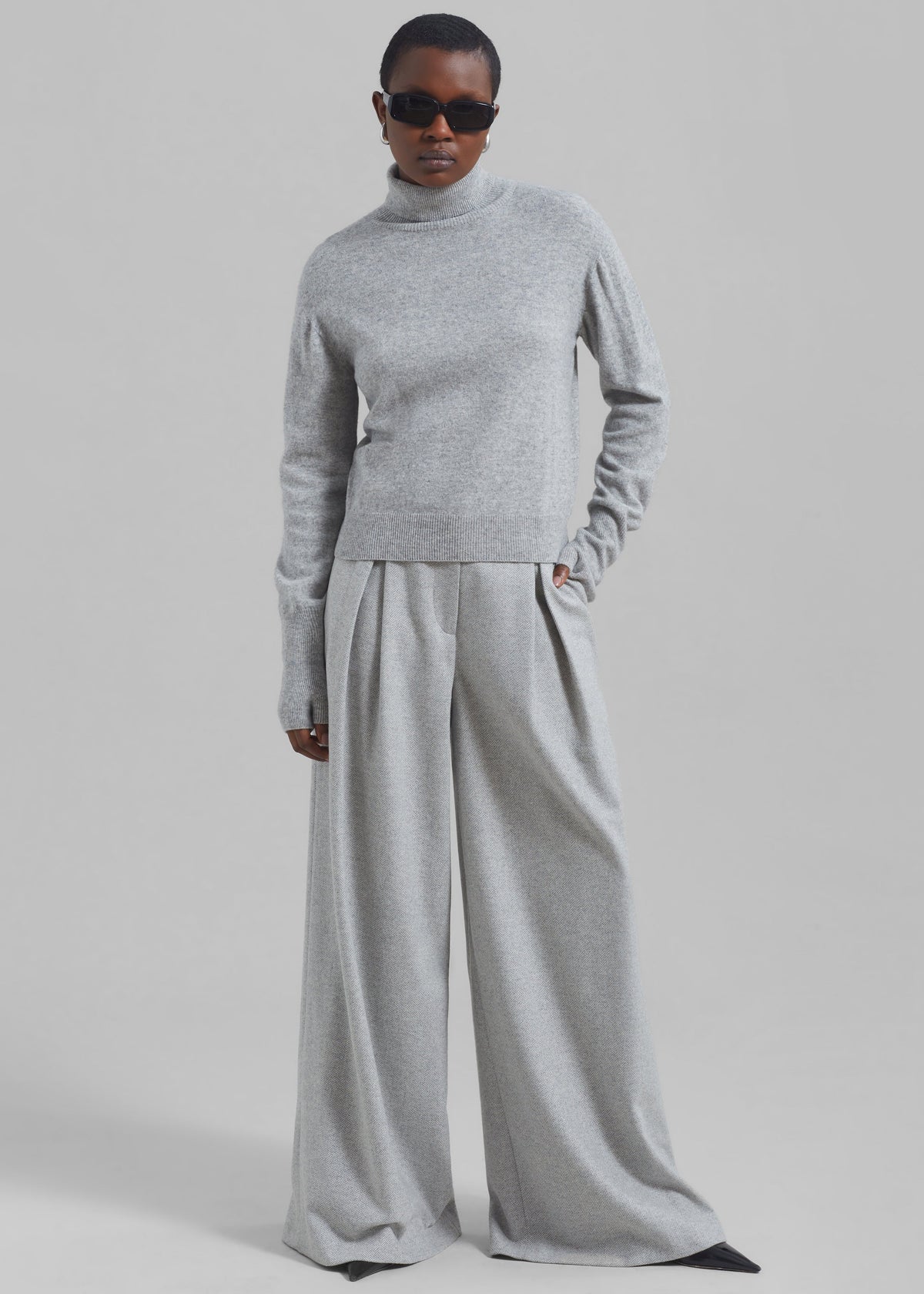 The Garment Trento Pants - Heather Grey Herringbone - 1