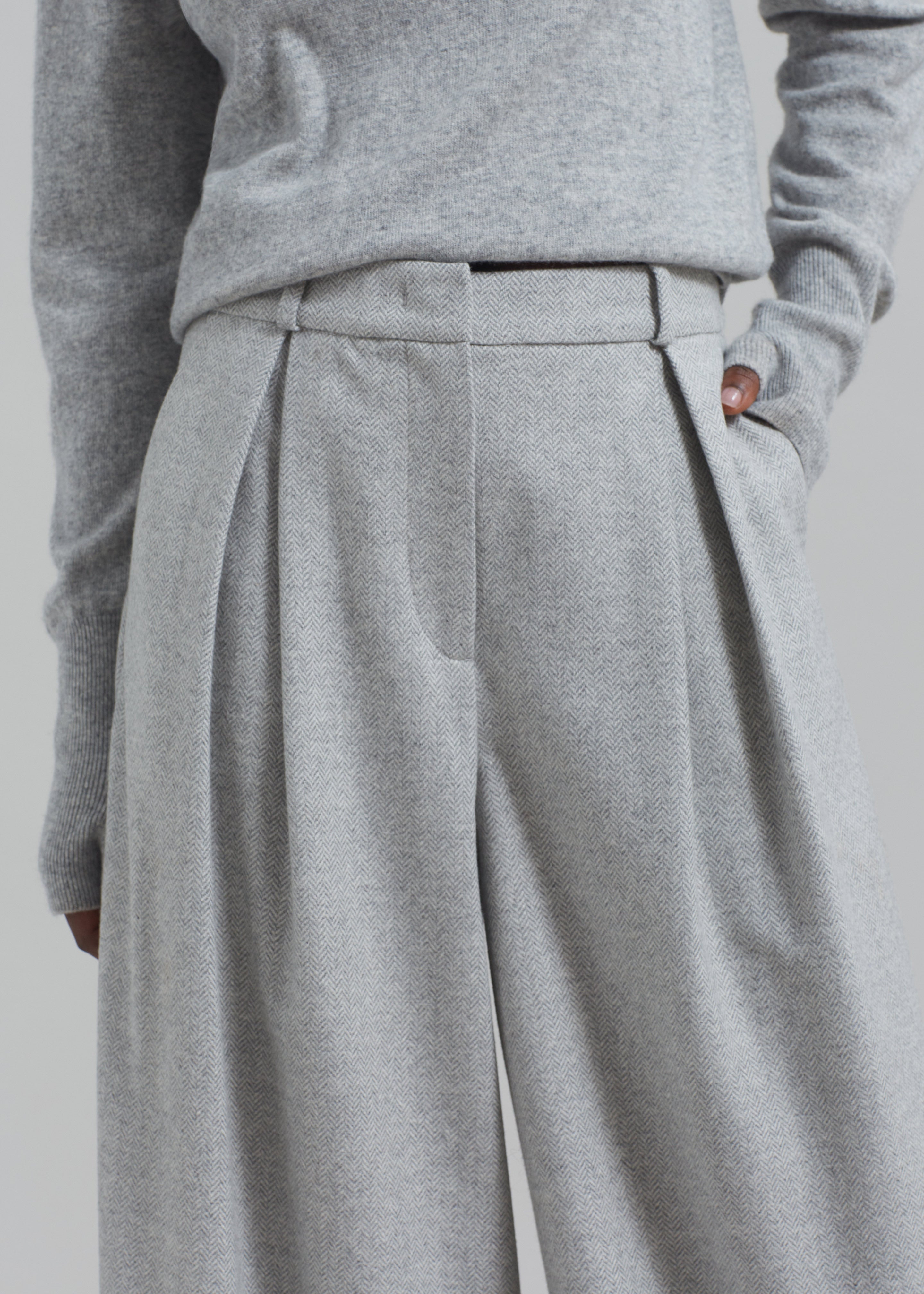 The Garment Trento Pants - Heather Grey Herringbone - 3