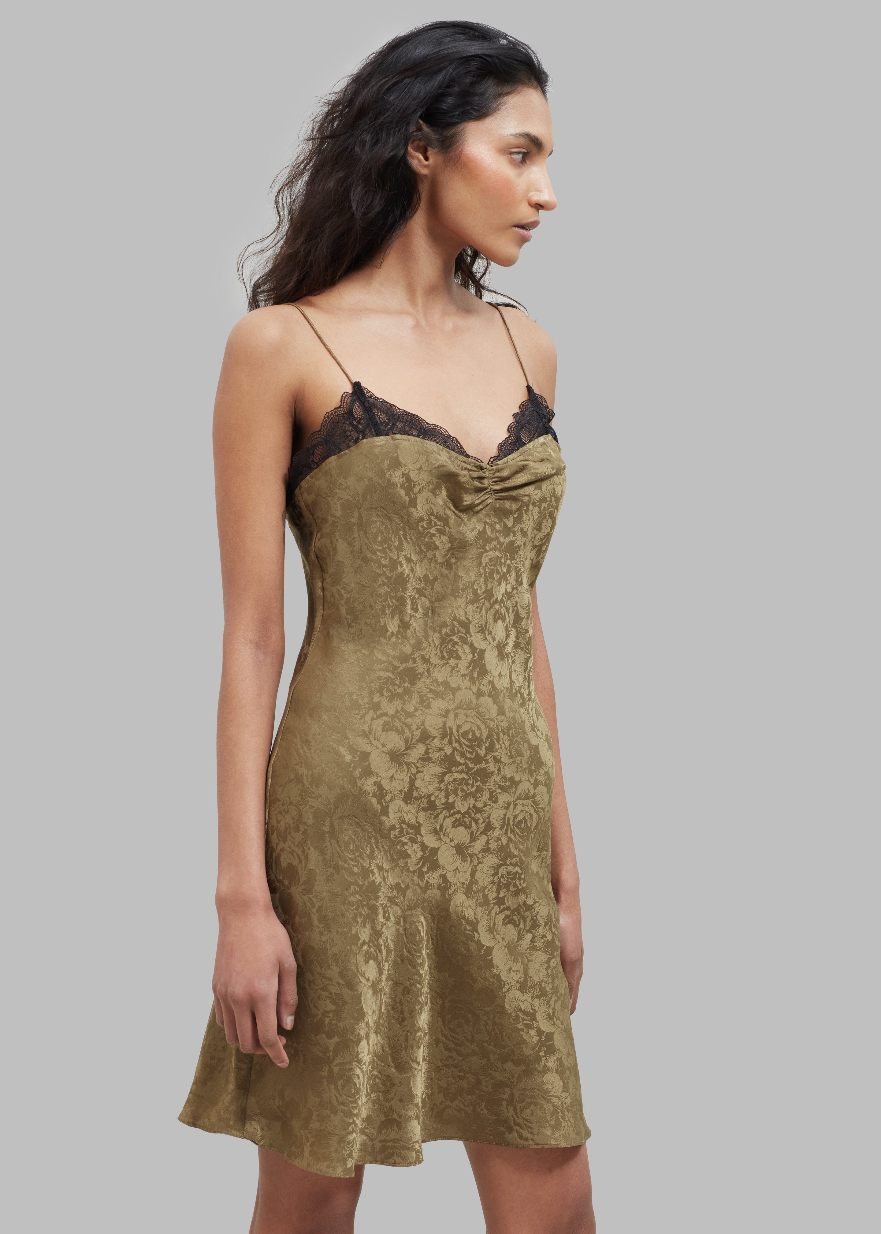 The Garment Toulouse Lace Dress - Olive with Black Lace - 5
