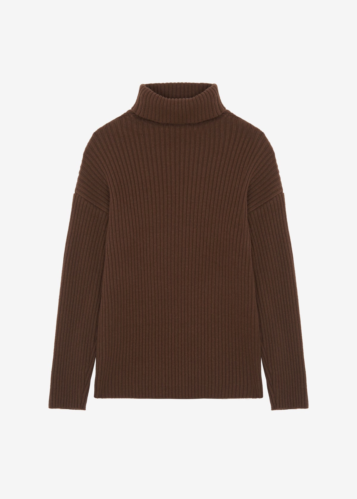 Thelma Ribbed Sweater Dress - Brown - 9