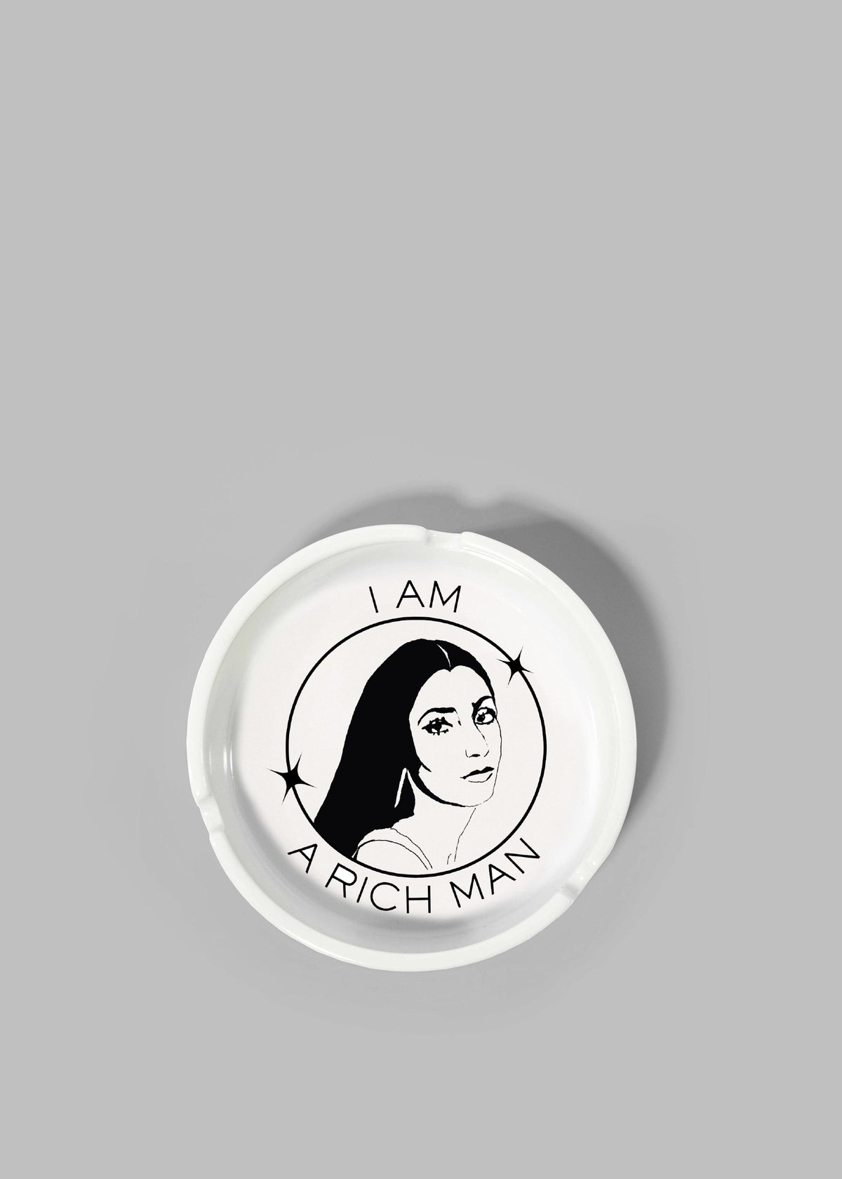 THNK1994 "I am a Rich Man" Ashtray - White - 1