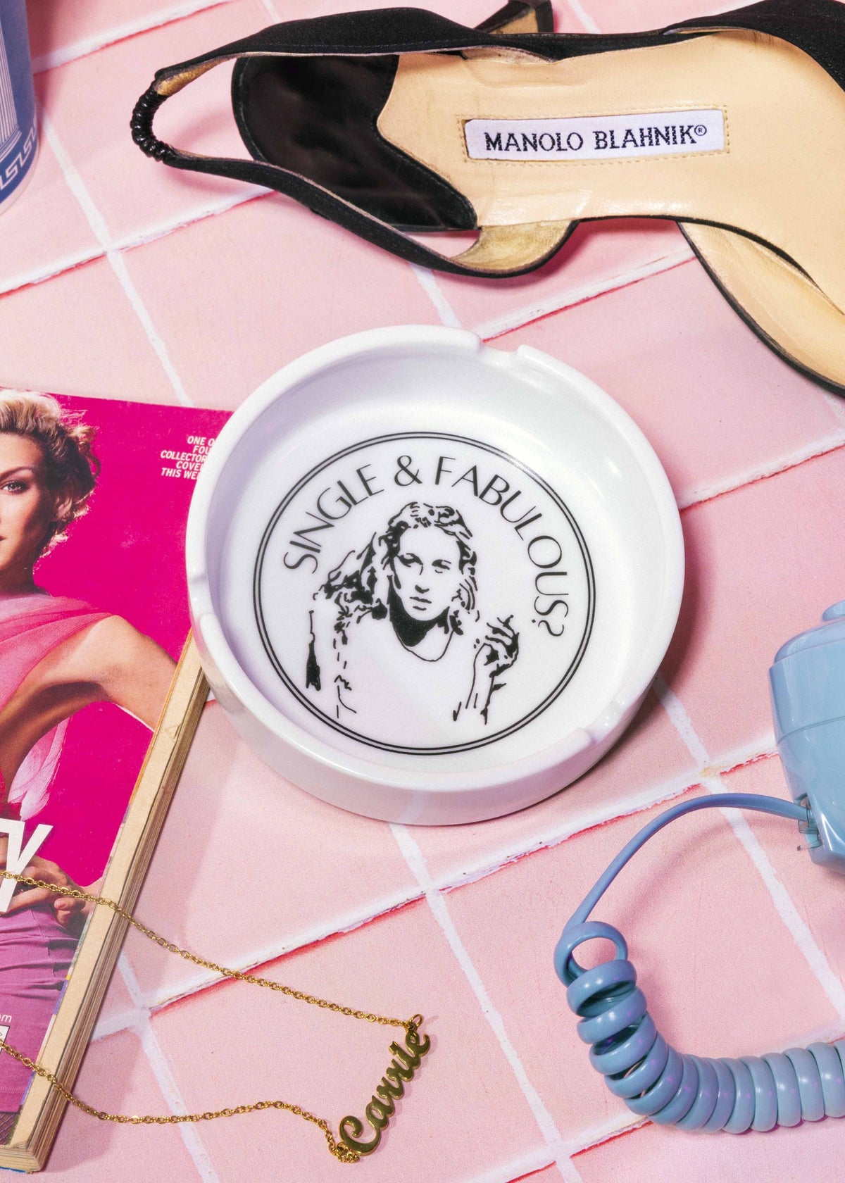 THNK1994 "Single & Fabulous?" Ashtray - White - 2