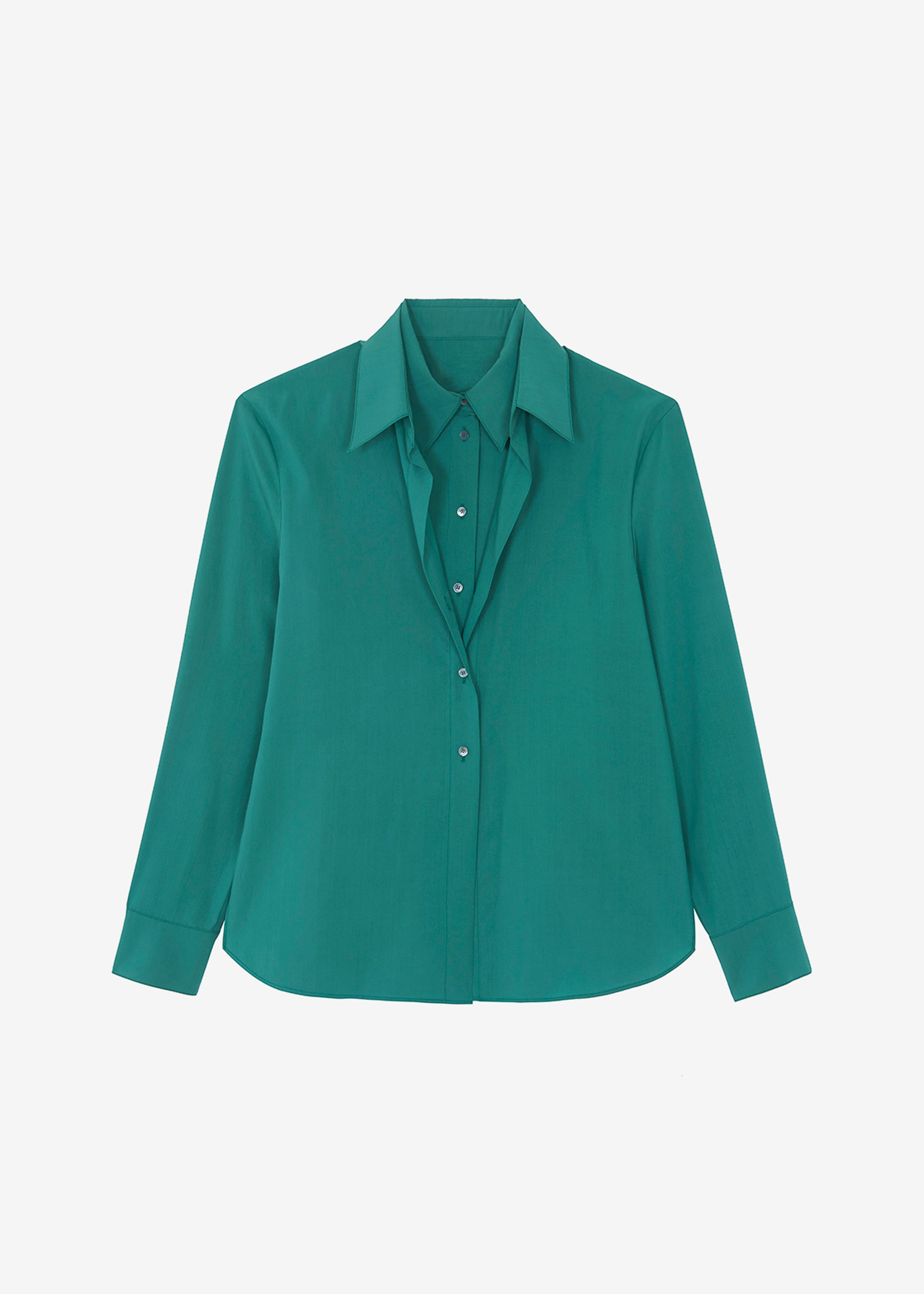 Tima Double Layer Shirt - Deep Teal