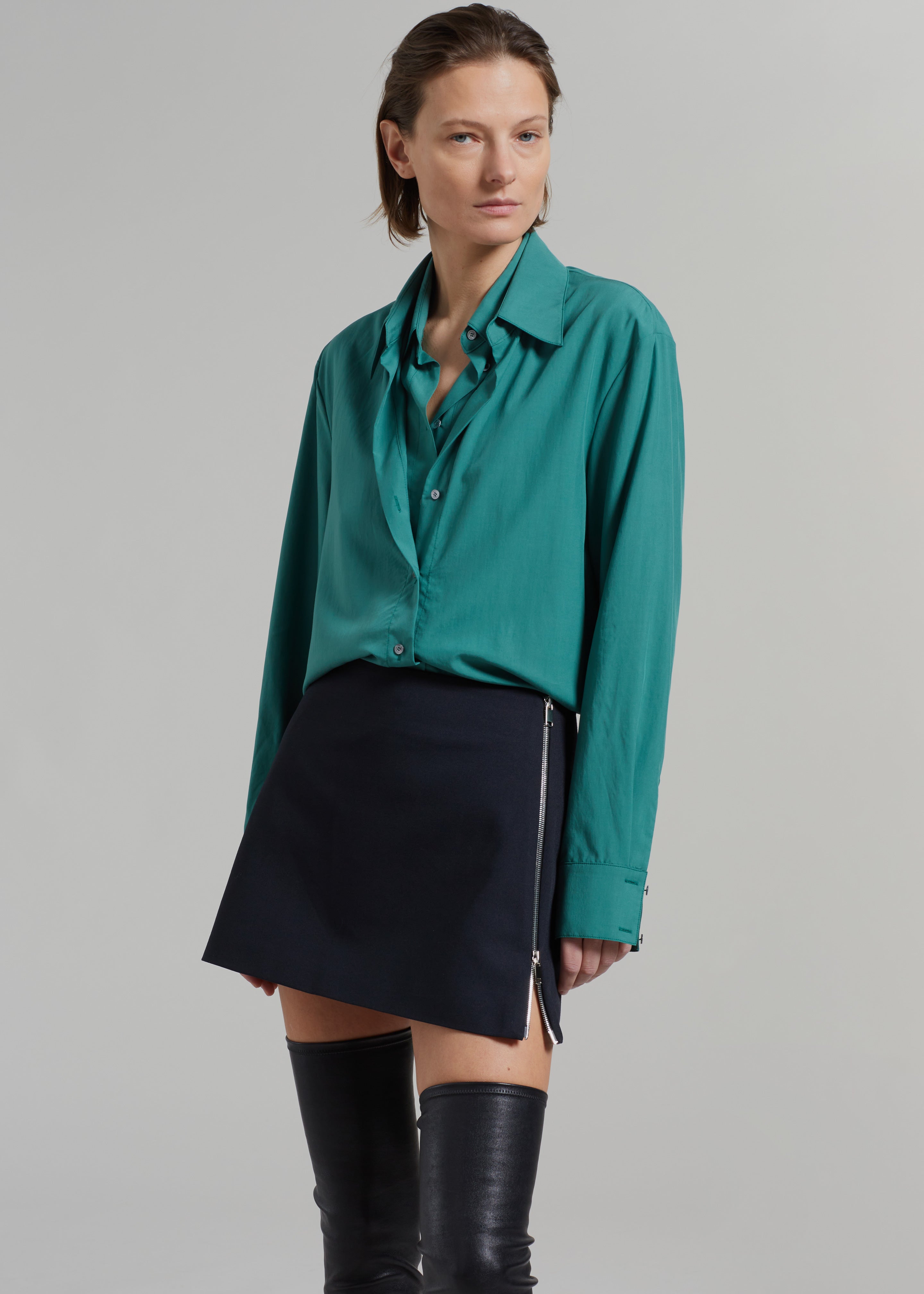 Tima Double Layer Shirt - Deep Teal