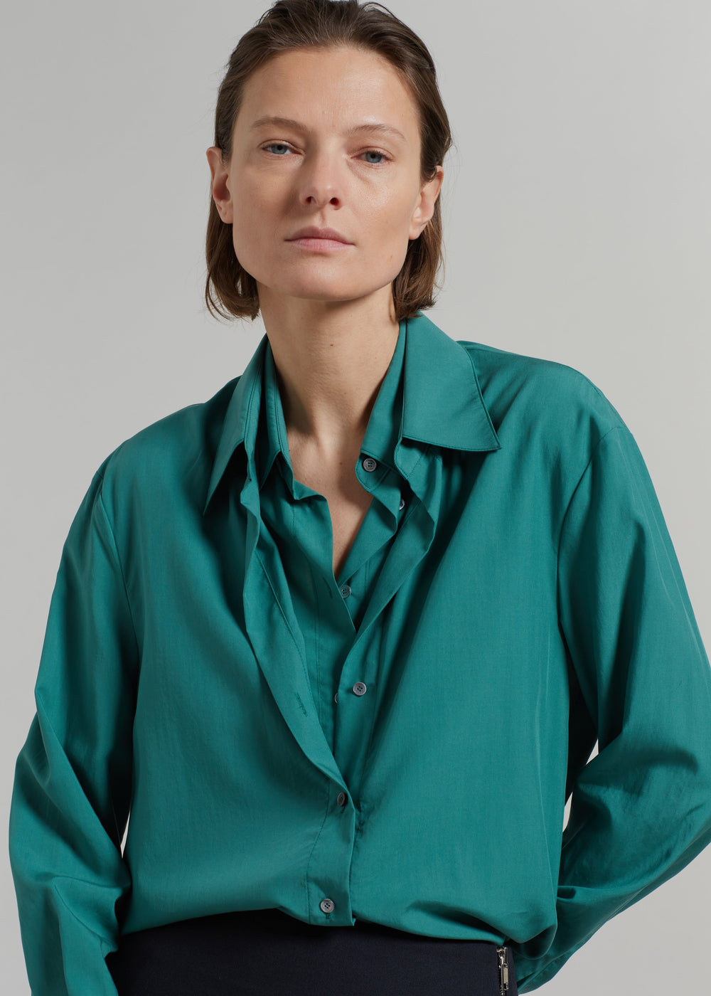 Tima Double Layer Shirt - Deep Teal - 1