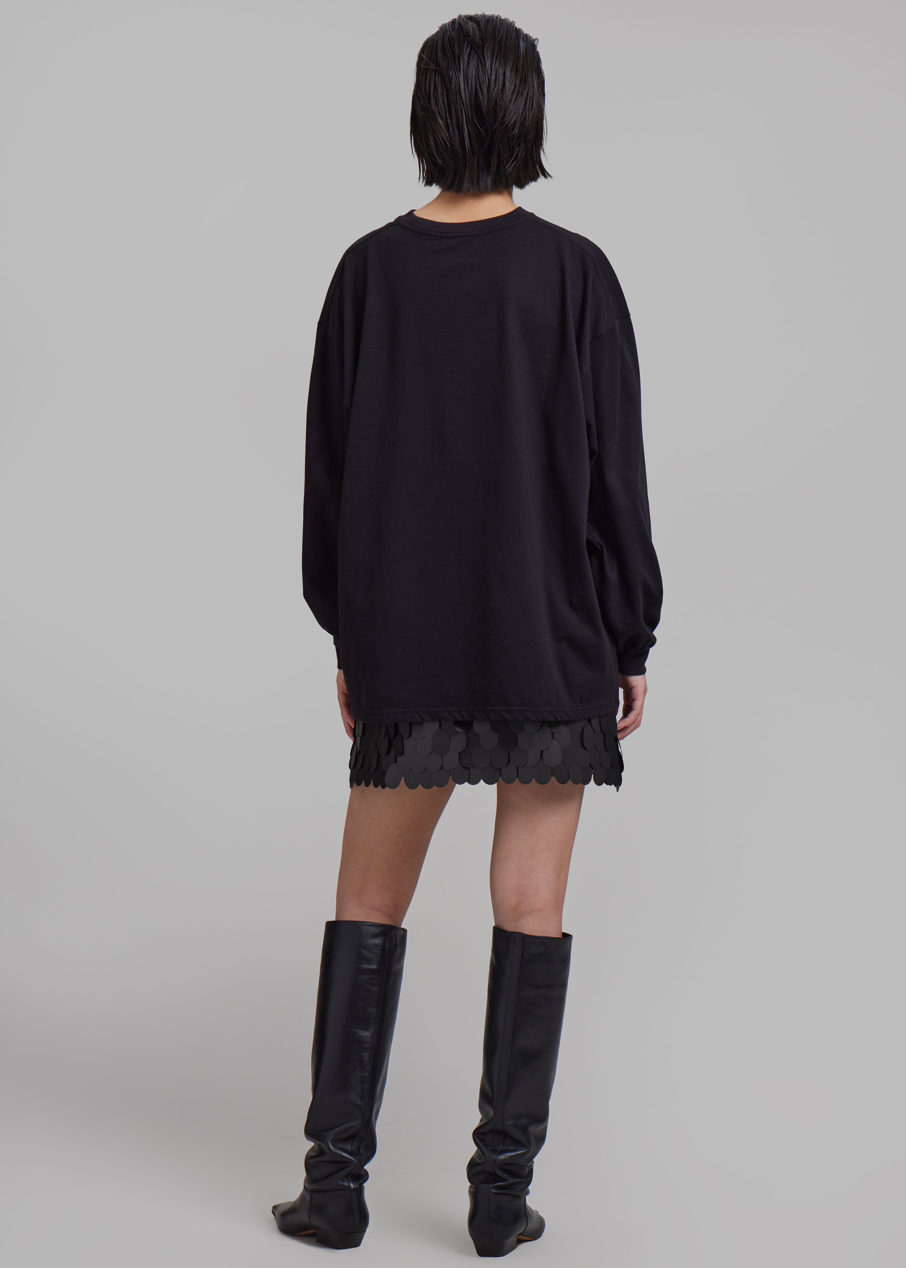 Tommy Boxy Long Sleeves Tee - Black - 6