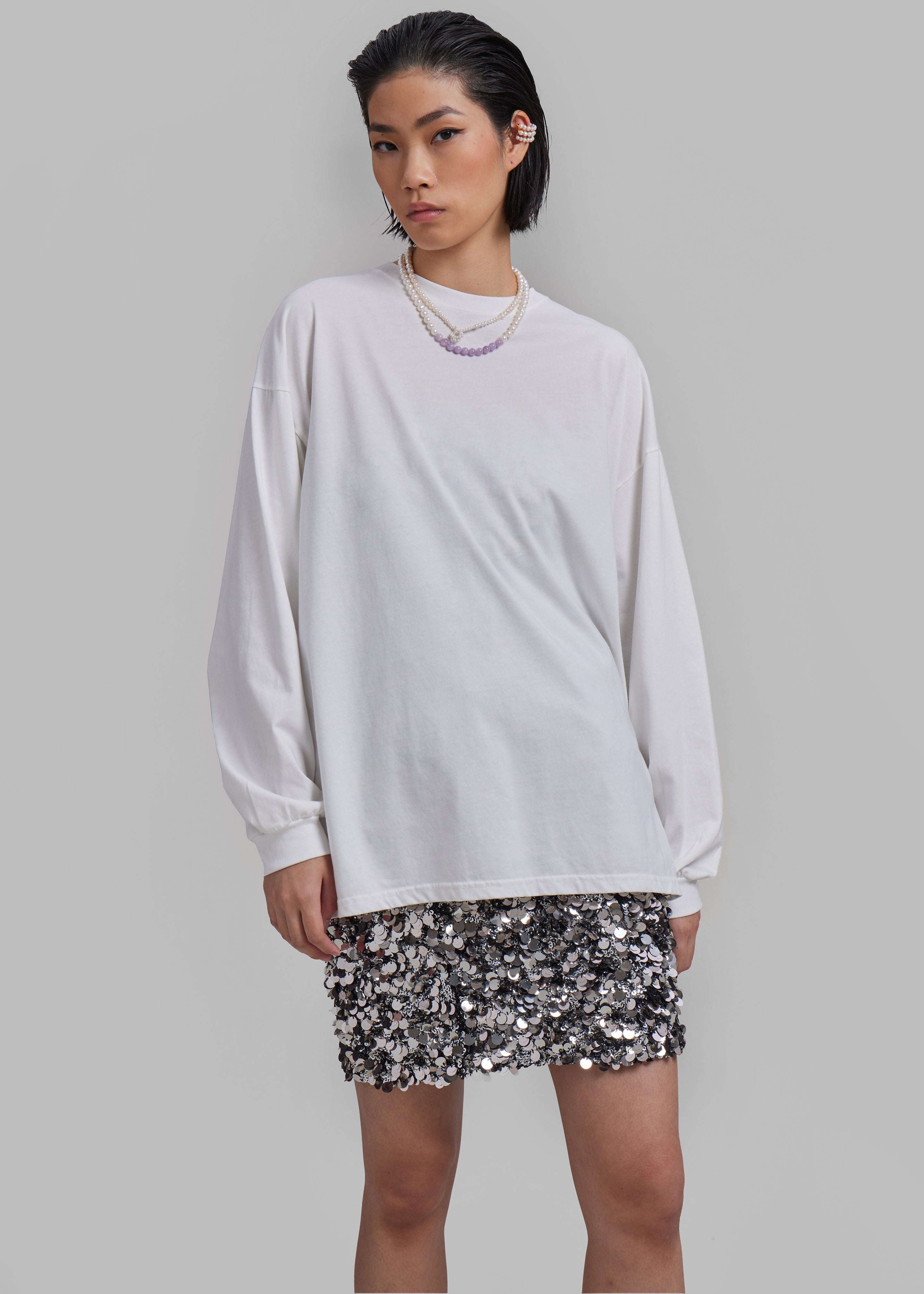 Tommy Boxy Long Sleeves Tee - White - 4