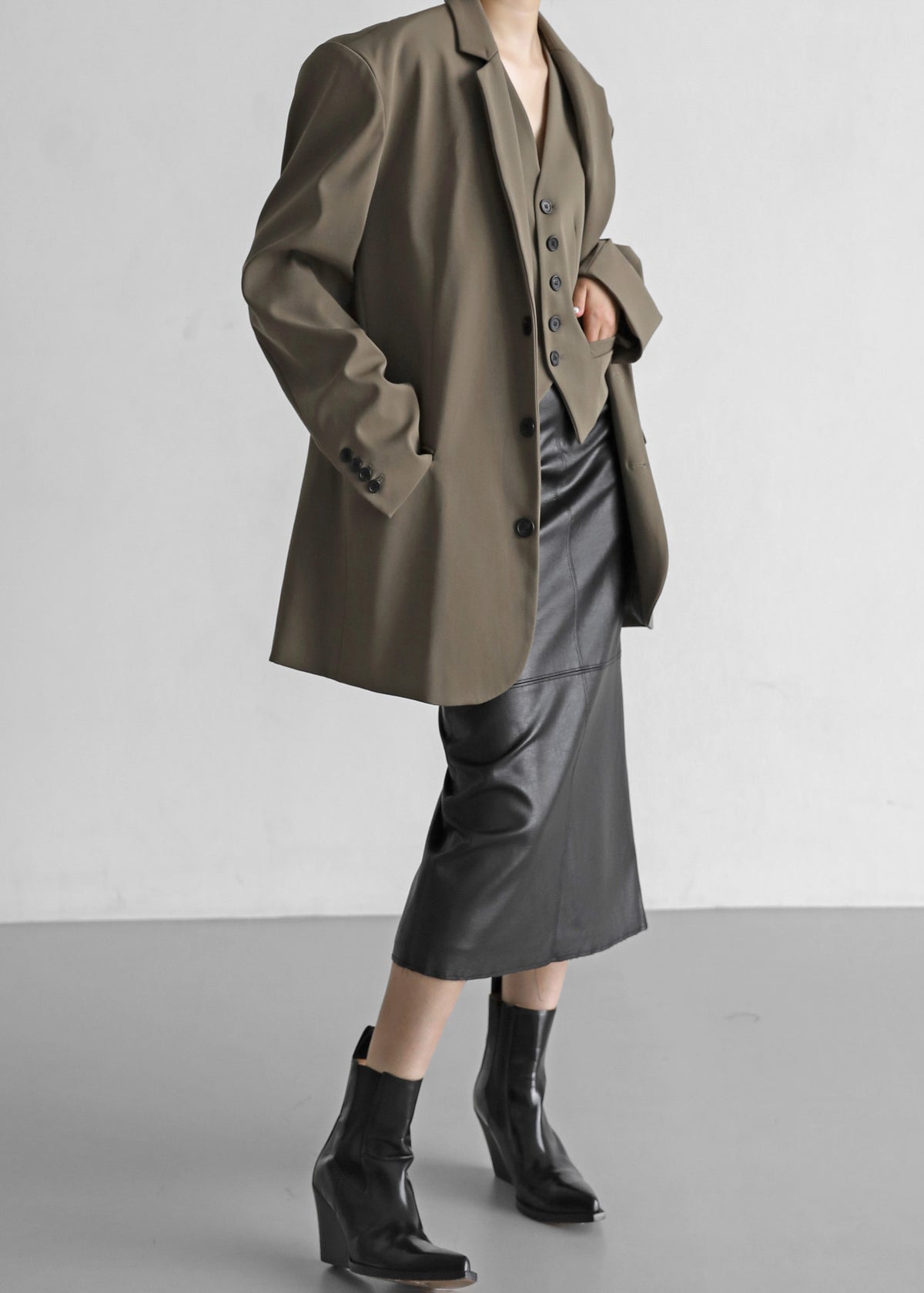 Tansy Oversized Blazer - Olive - 5