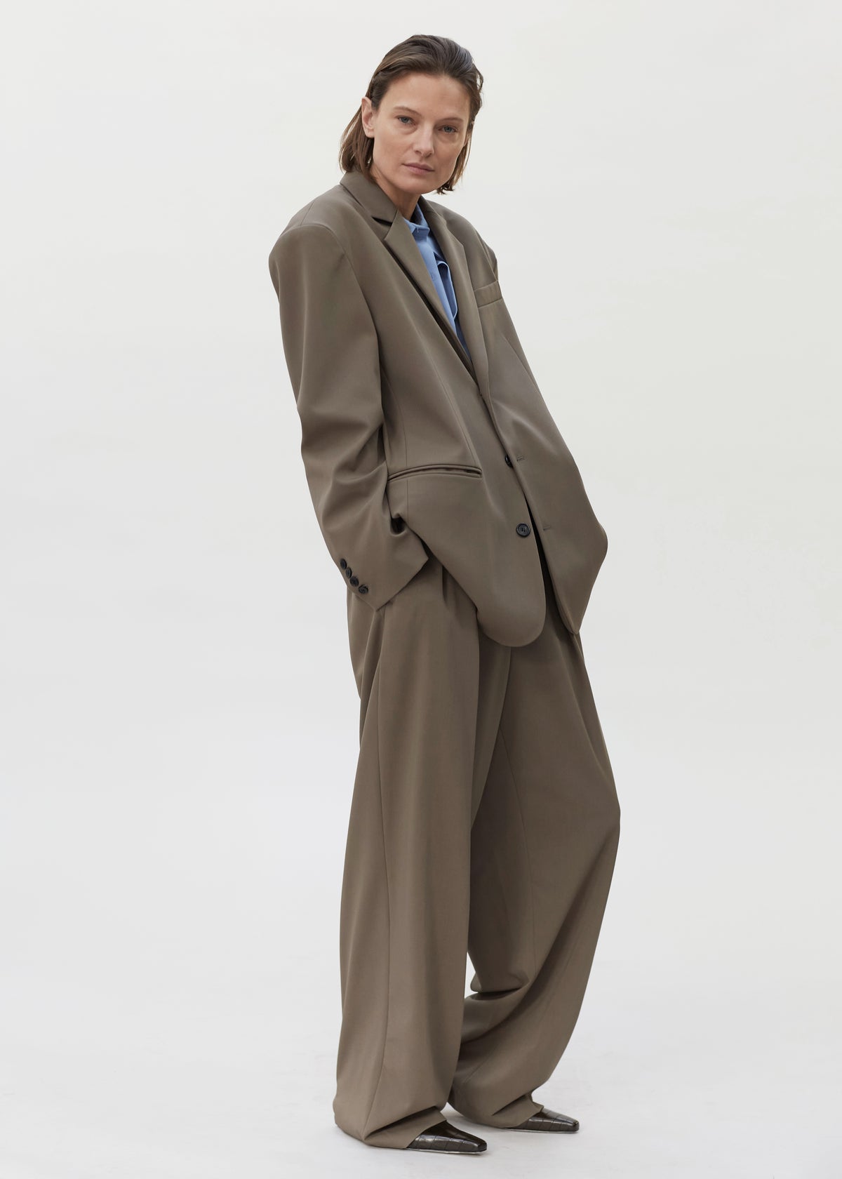 Tansy Pleated Trousers - Olive - 6