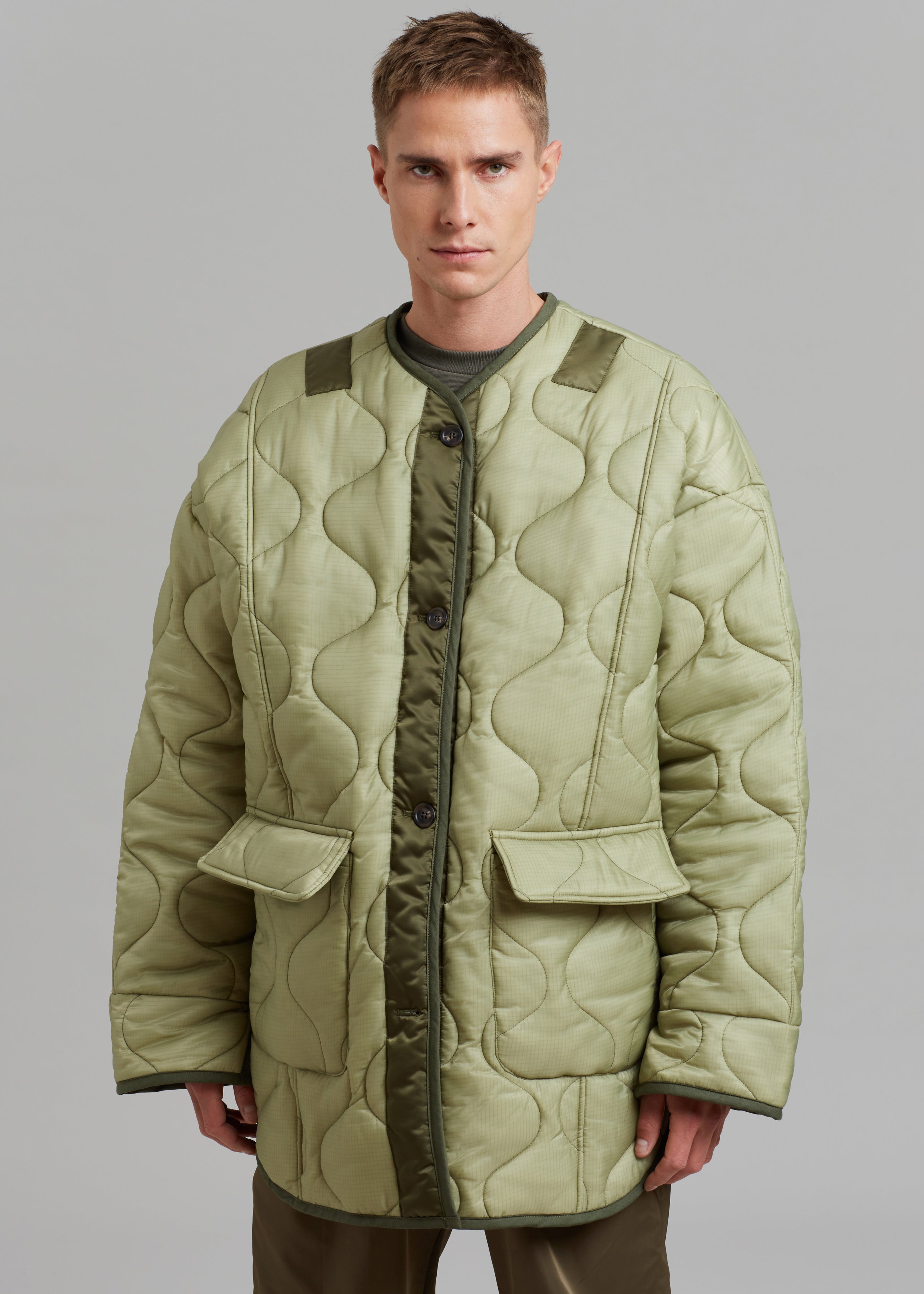 Ted Quilted Jacket - Moss Green - 4