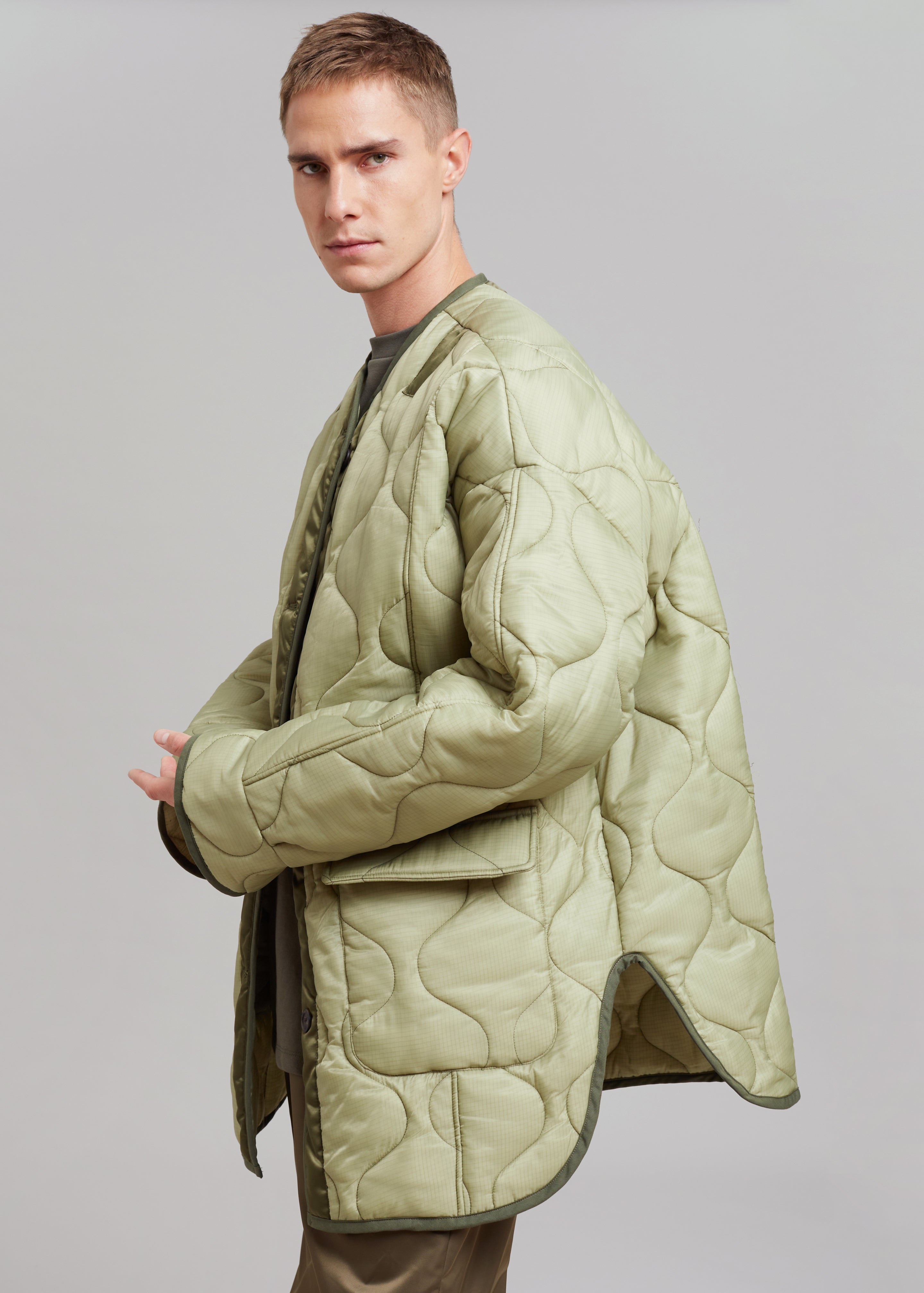 Ted Quilted Jacket - Moss Green - 2