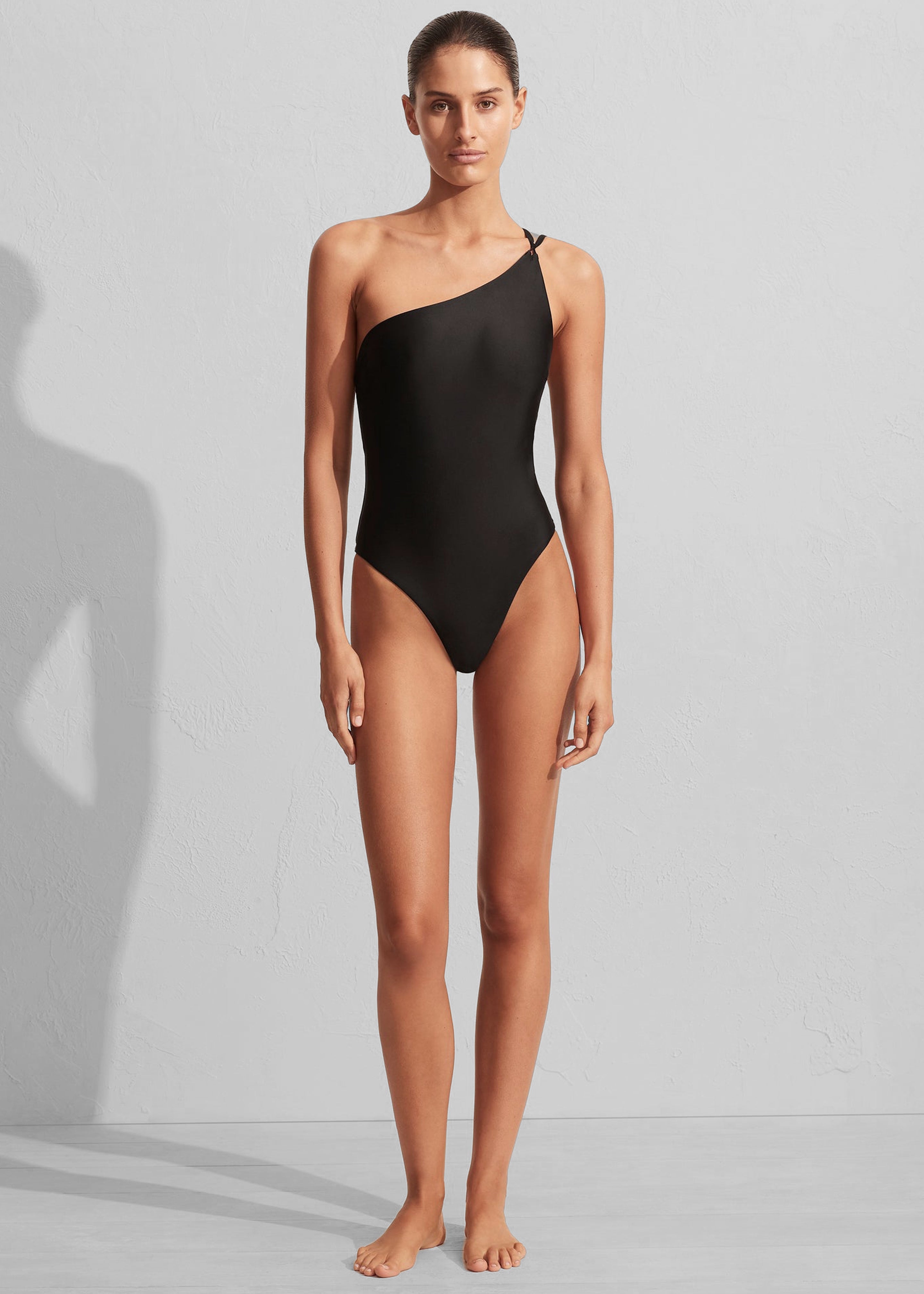 Matteau One Shoulder Maillot Swimsuit - Black - 3