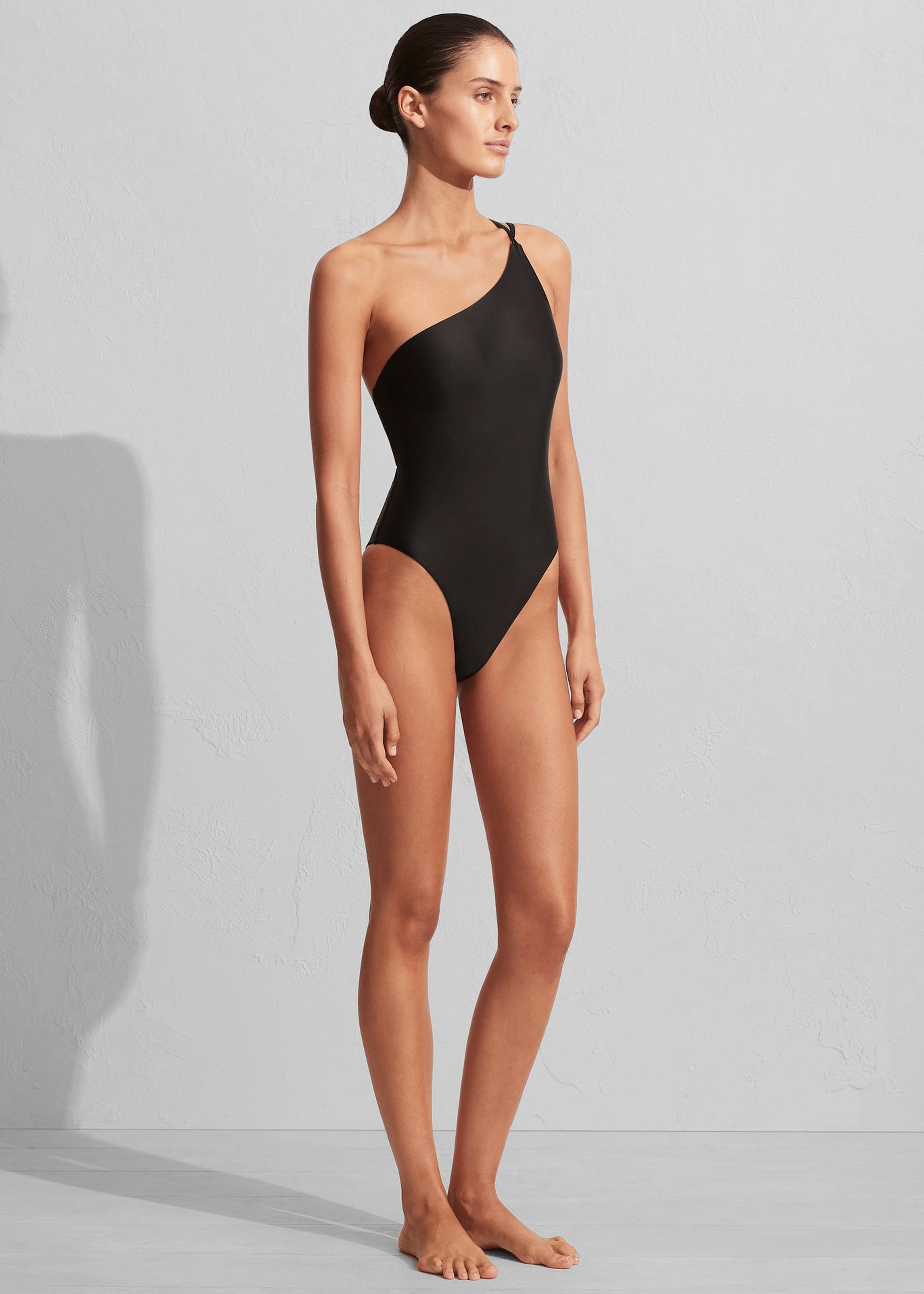 Matteau One Shoulder Maillot Swimsuit - Black - 5