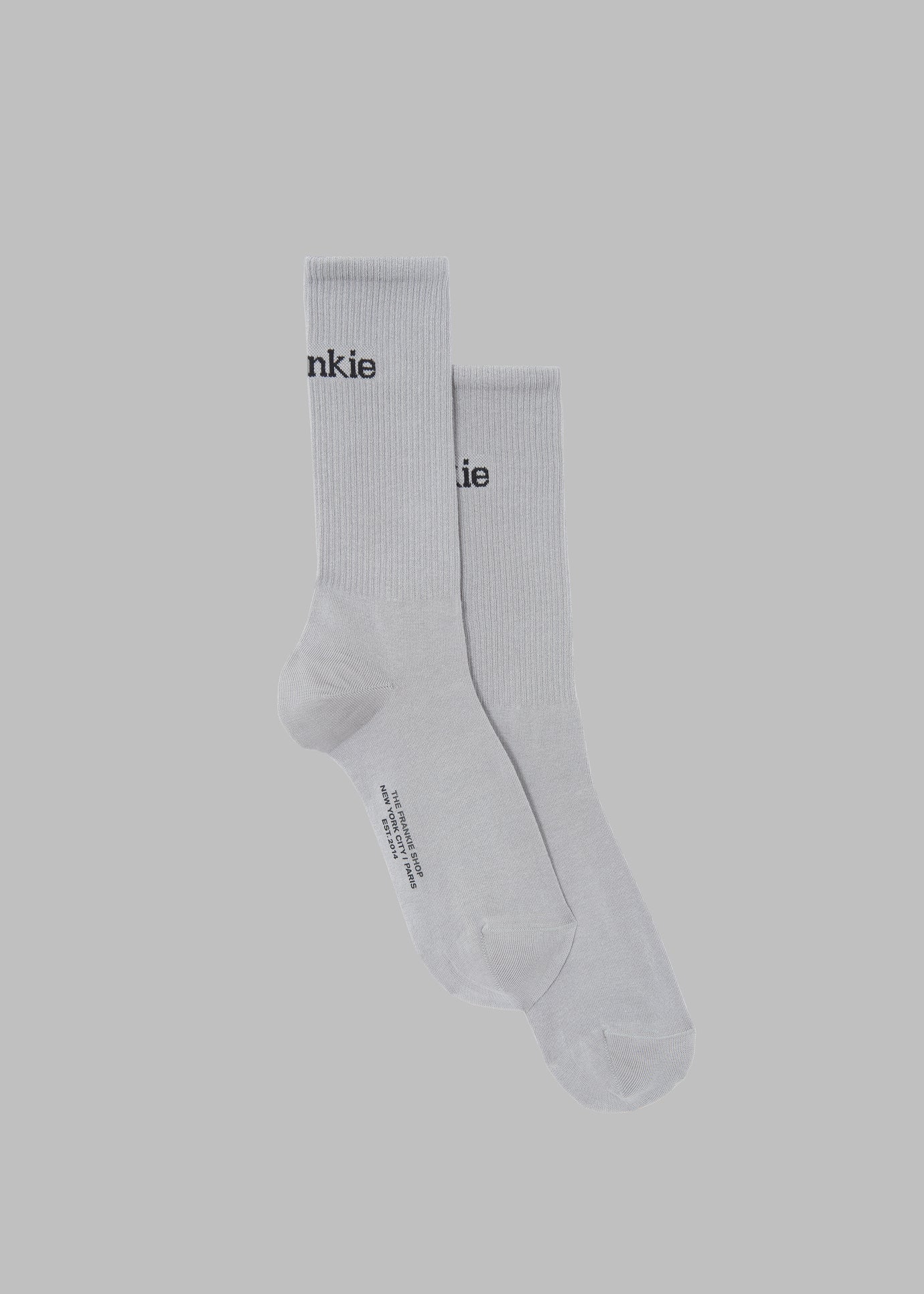 Frankie in English Ribbed Socks - Grey
