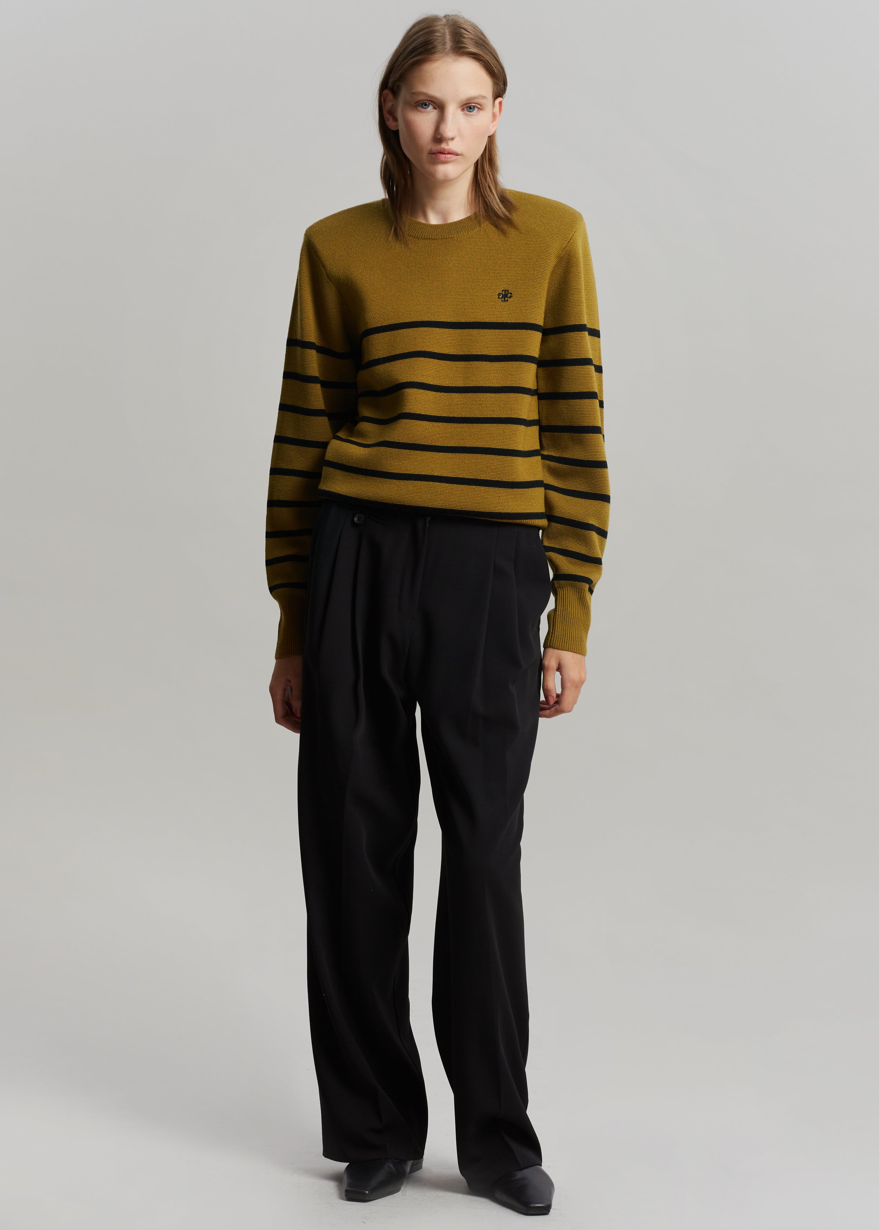 The Garment St Moritz Sweater - Mustard/Black Stripes - 5
