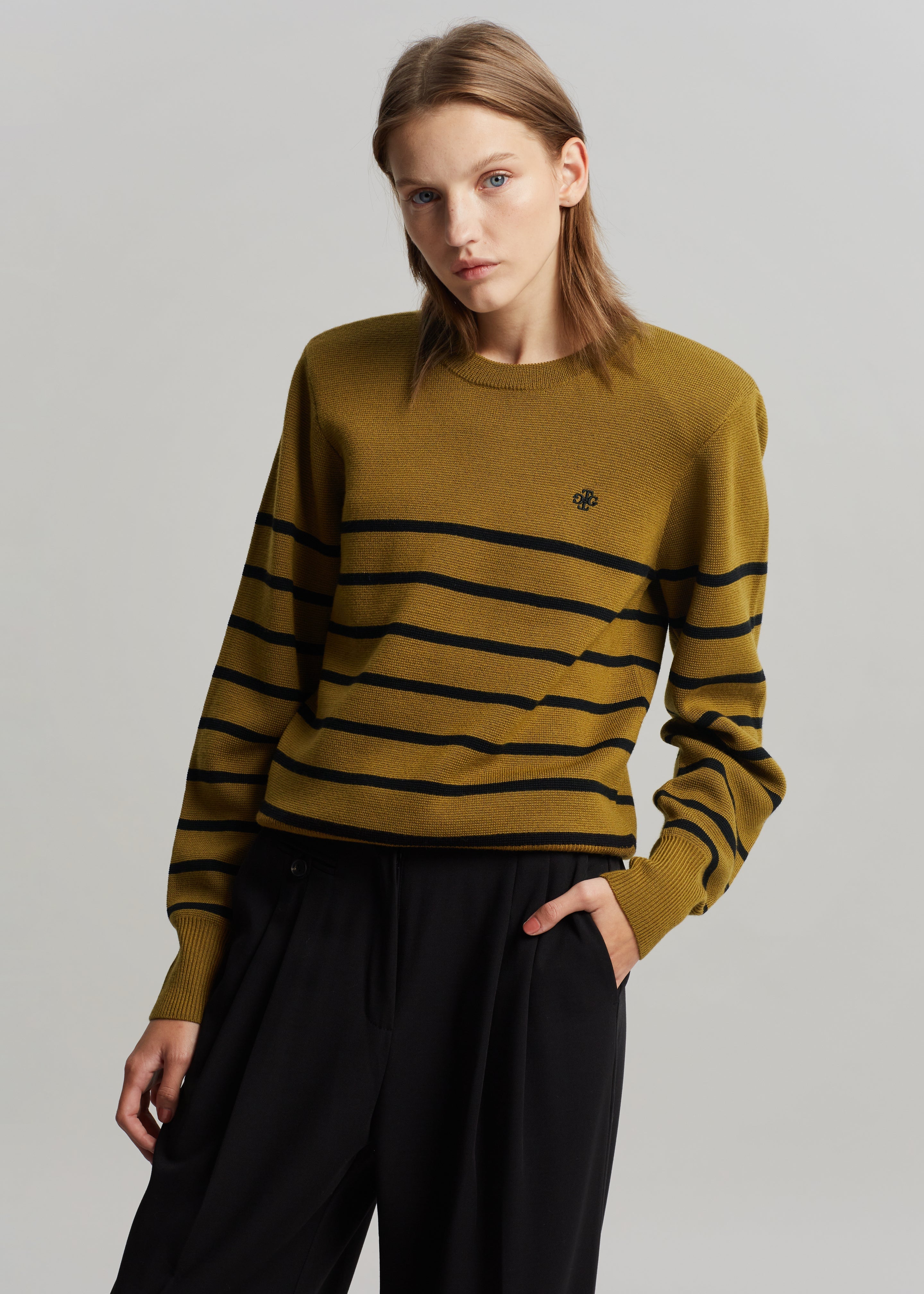 The Garment St Moritz Sweater - Mustard/Black Stripes - 2
