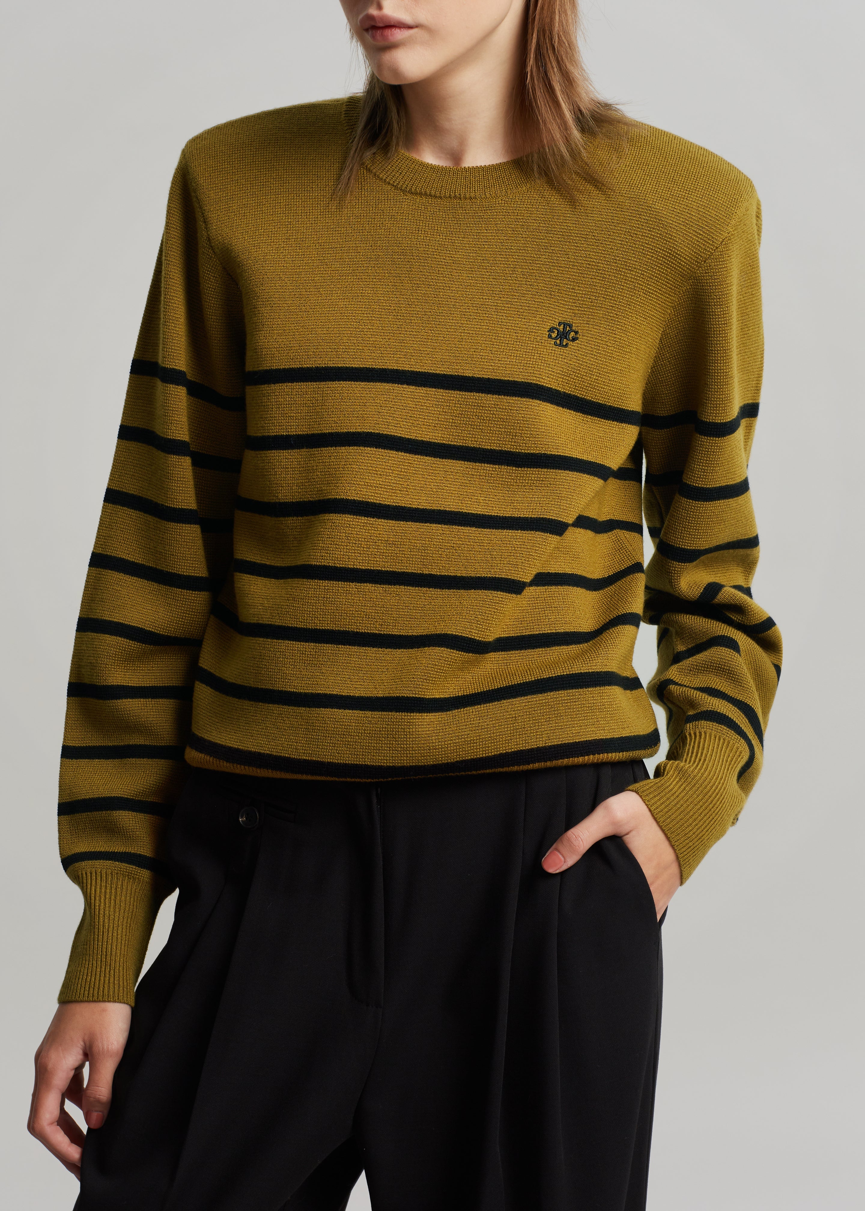 The Garment St Moritz Sweater - Mustard/Black Stripes - 3