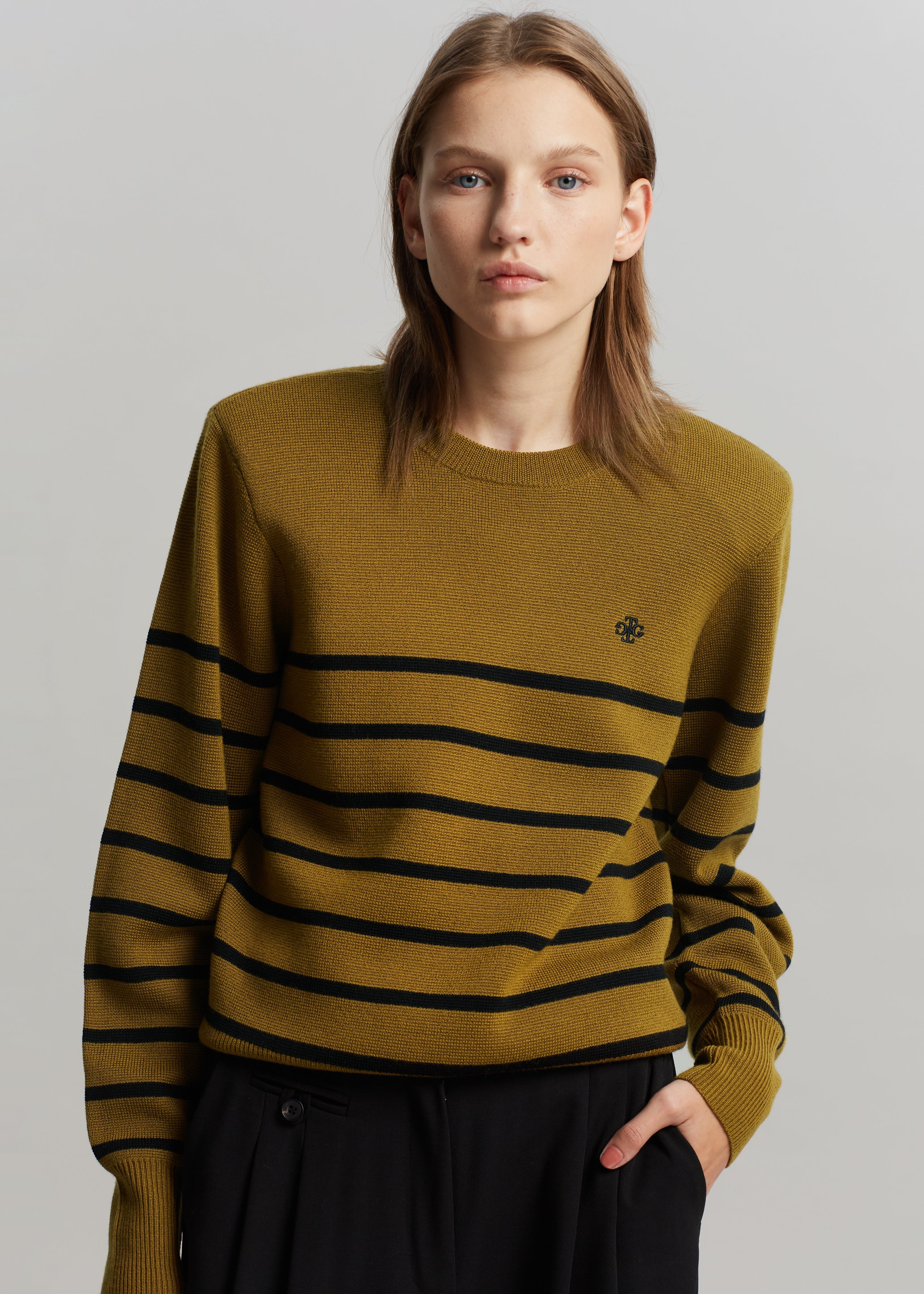 The Garment St Moritz Sweater - Mustard/Black Stripes - 4