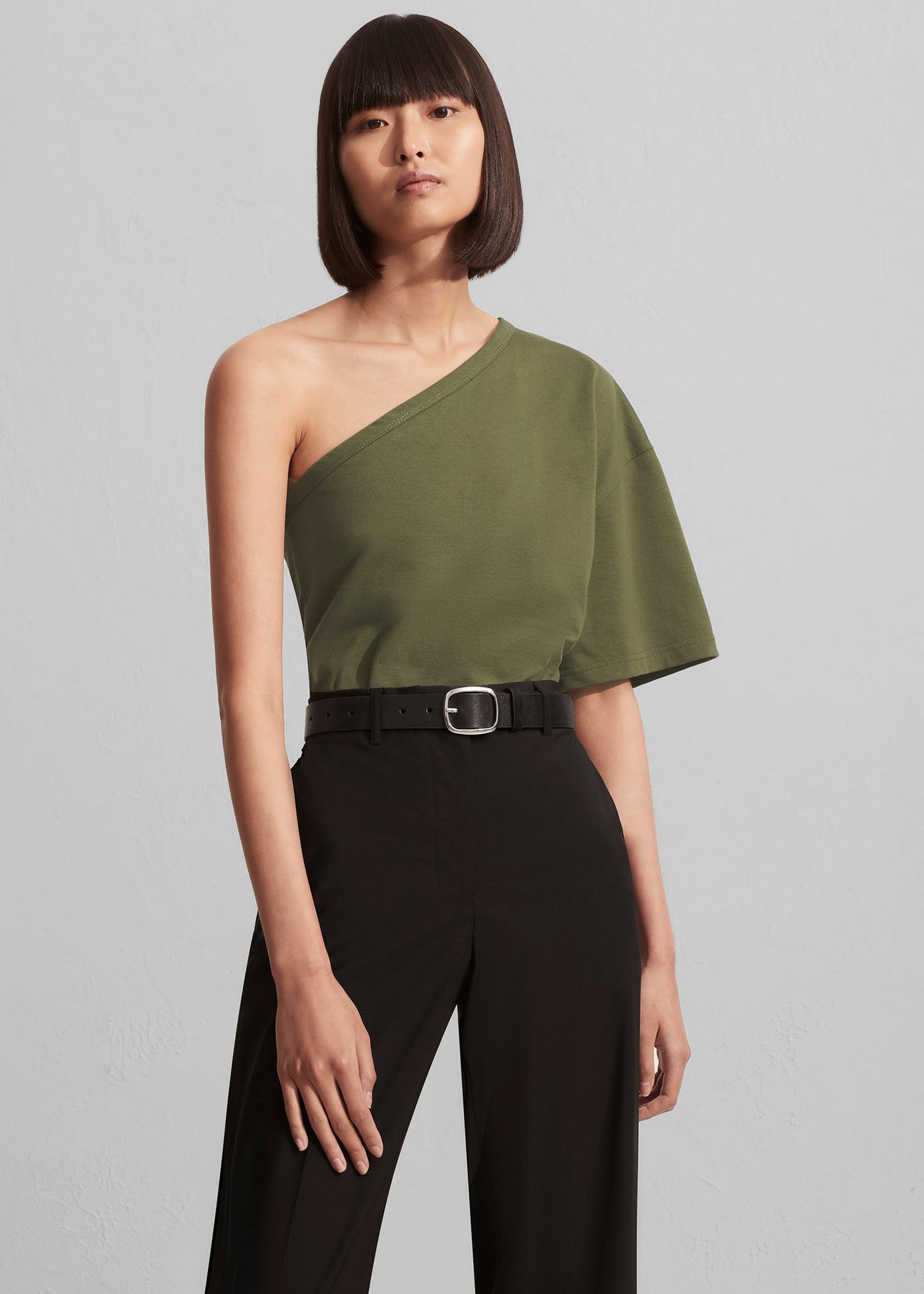 Matteau One Shoulder Tee - Khaki - 1