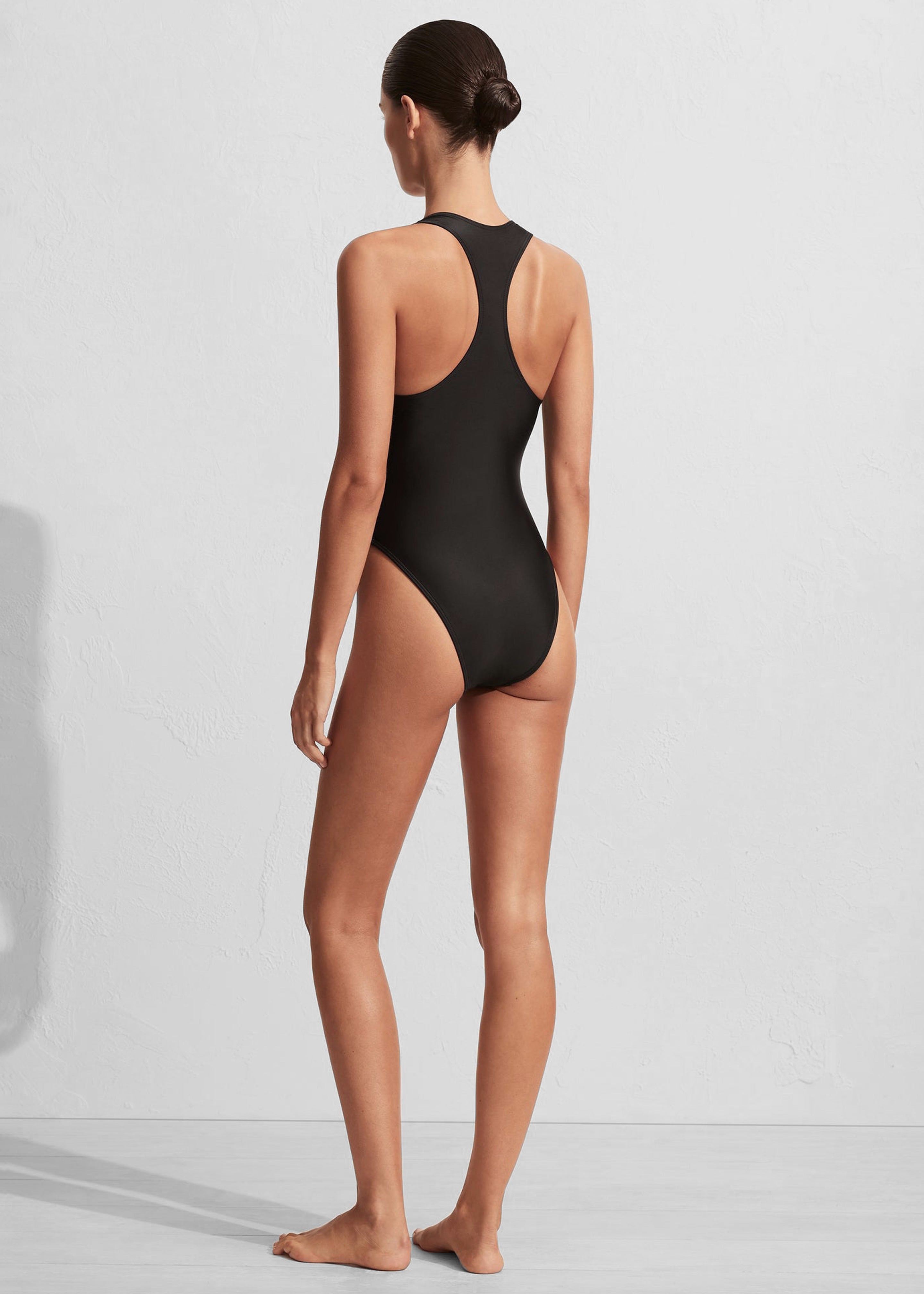 Matteau Racer Back Maillot Swimsuit Black