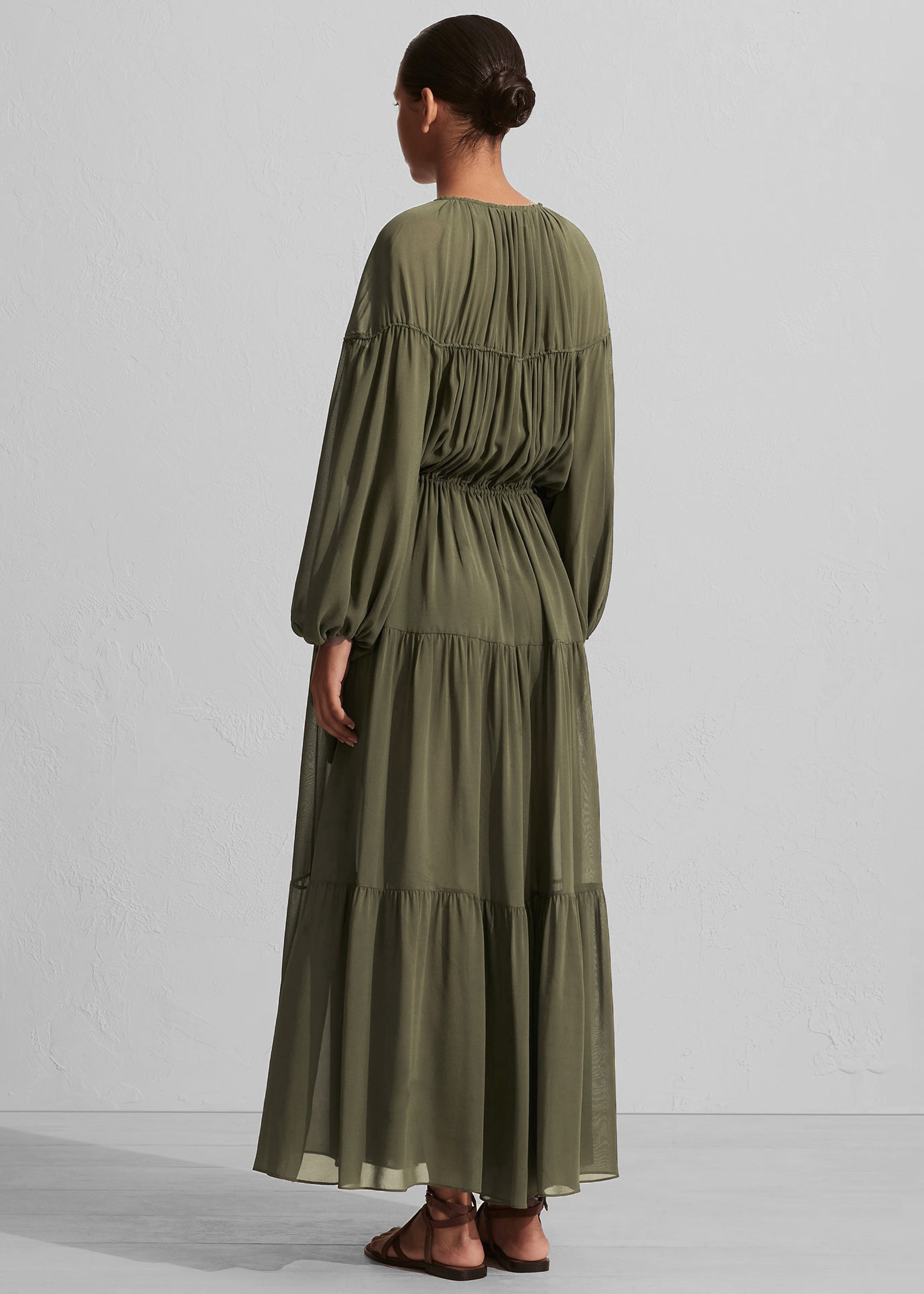 Matteau Voluminous Tiered Tie Dress - Cypress - 9