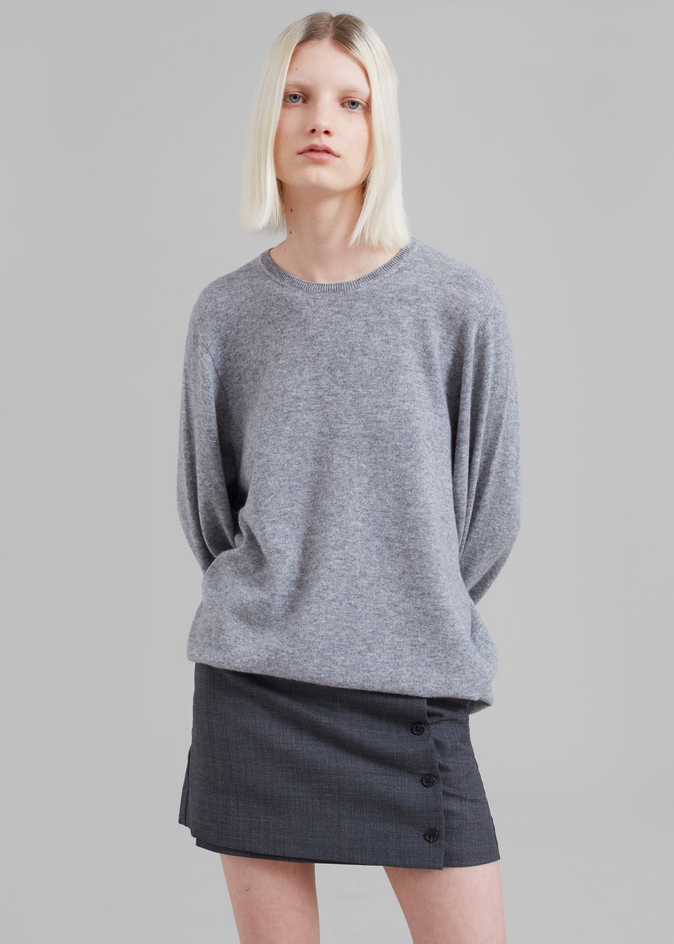The Garment Windsor Mini Skirt - Grey Melange - 1