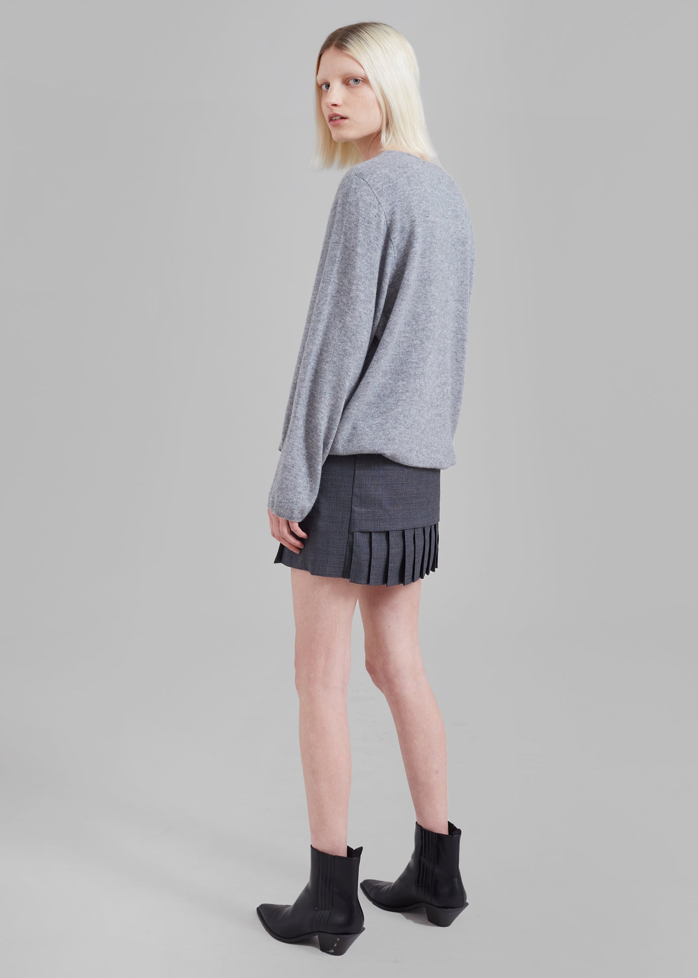 The Garment Windsor Mini Skirt - Grey Melange