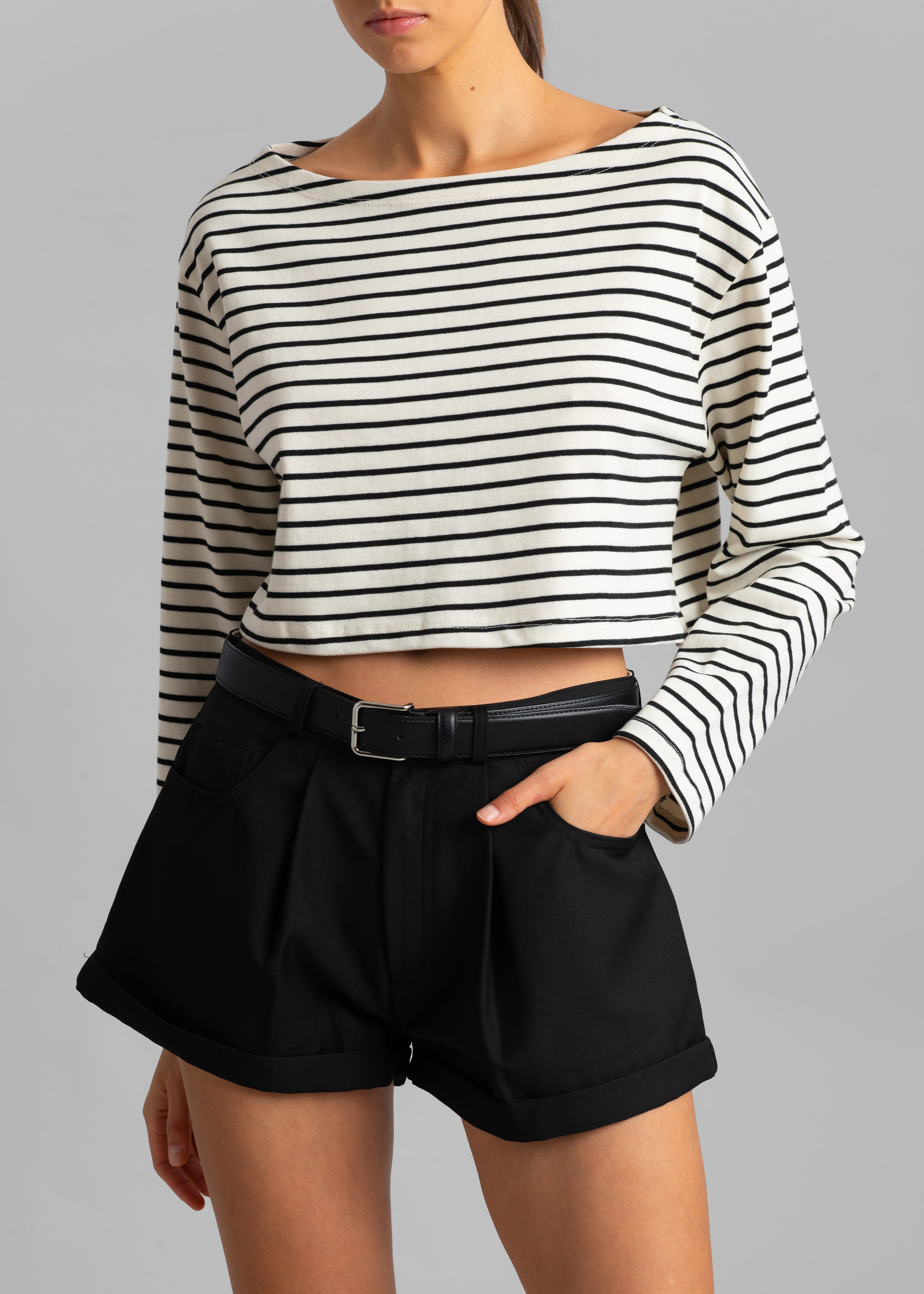 Tilla Boatneck Top - Black Stripe – Frankie Shop Europe