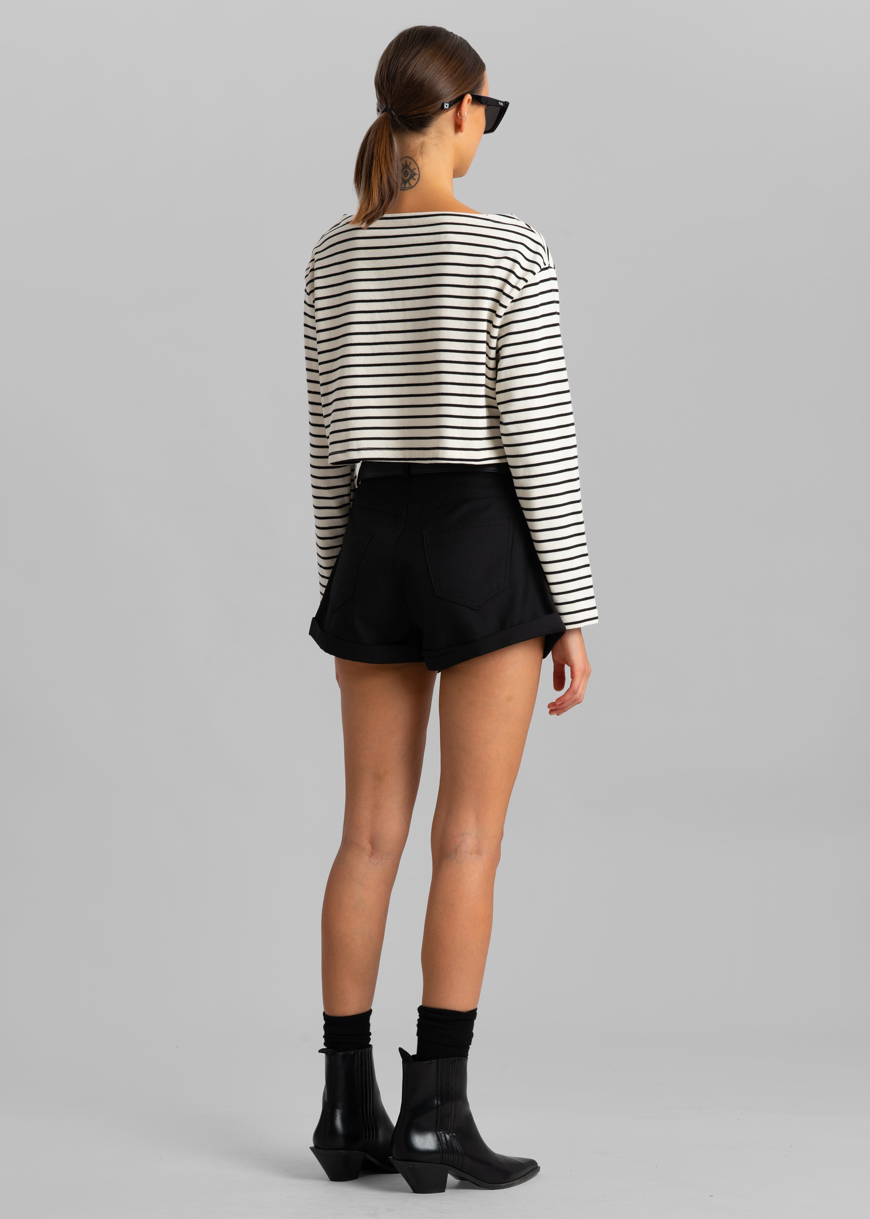 Tilla Boatneck Top - Black Stripe - 11