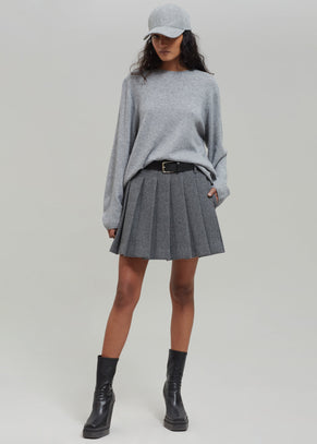 Farrah Braided Sweater - Grey Melange