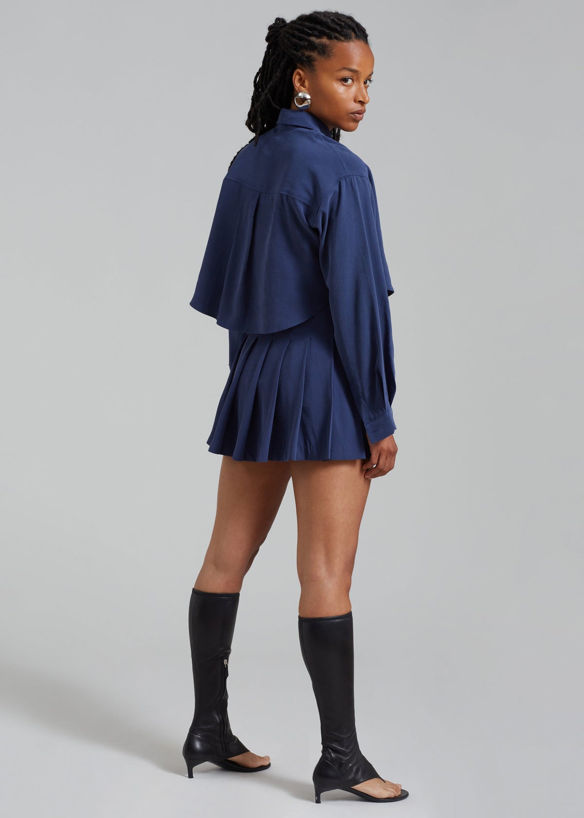 Venus Pleated Skirt - Navy - 9